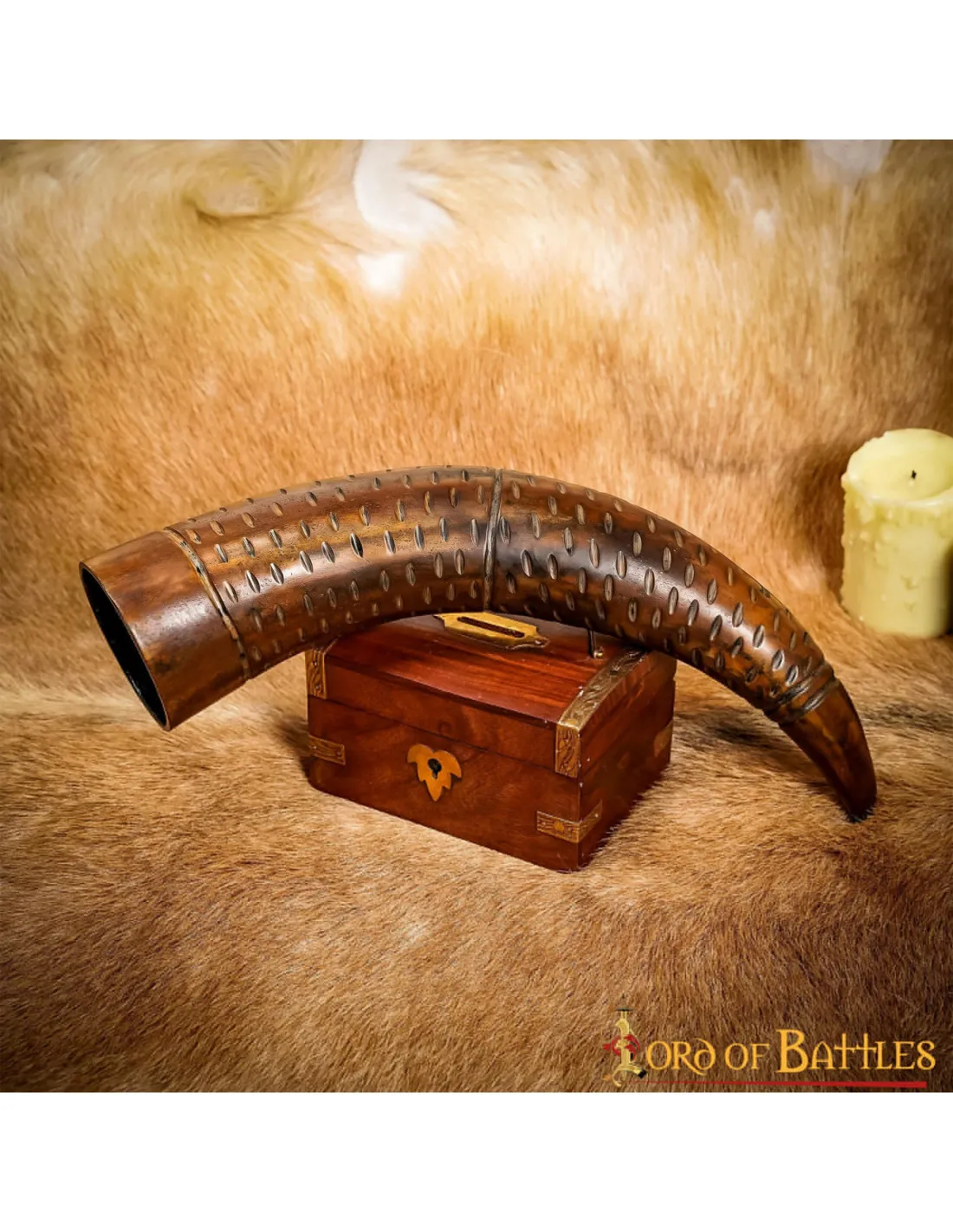 CUERNO VIKINGO PARA BEBER EN ASTA DE BUEY (400500 ML.)