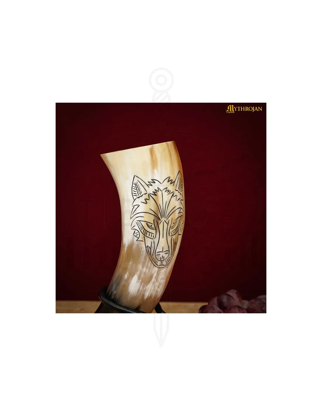 Cuerno vikingo para beber modelo Lobo (400 ml.)
