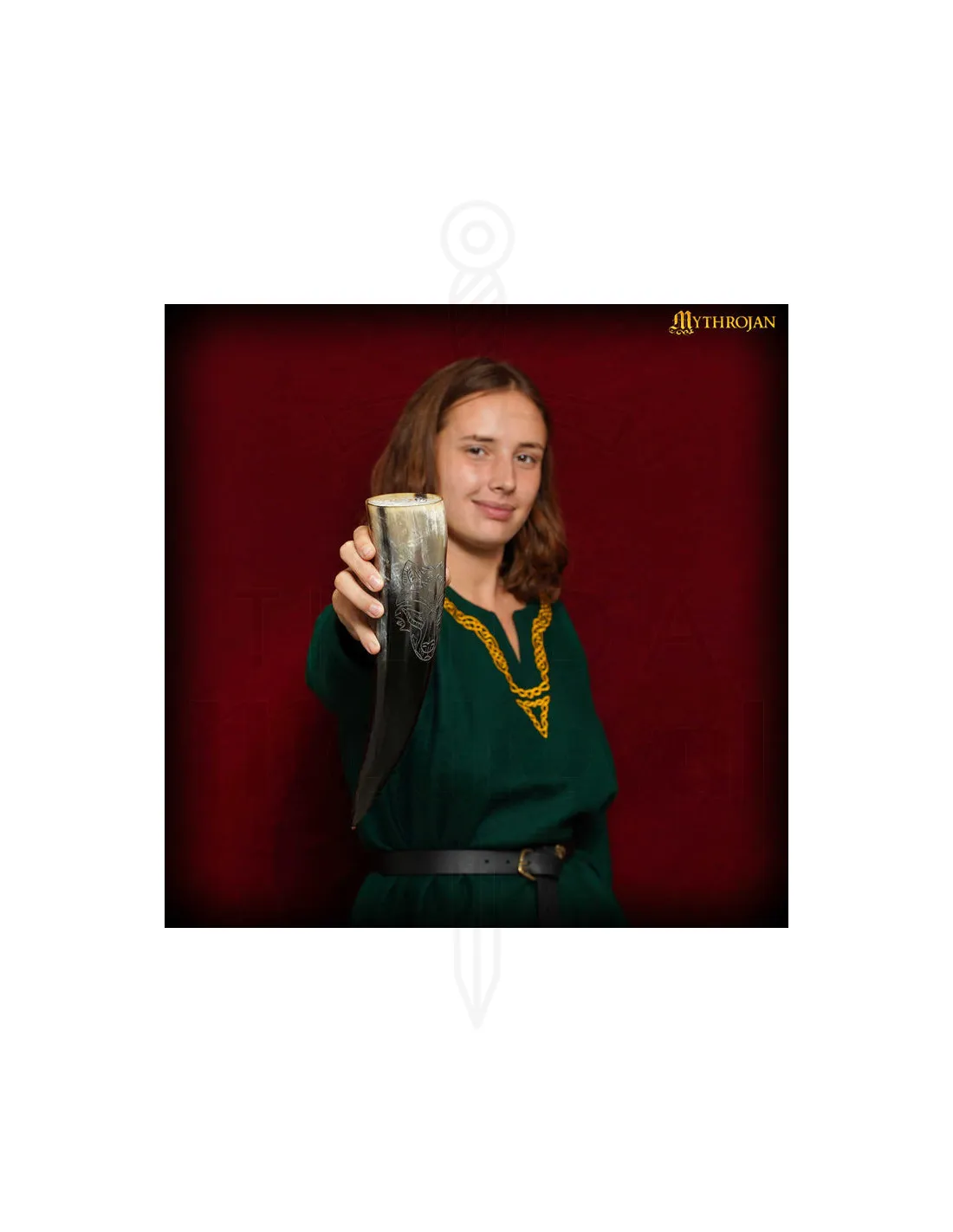 Cuerno vikingo para beber modelo Lobo (400 ml.)