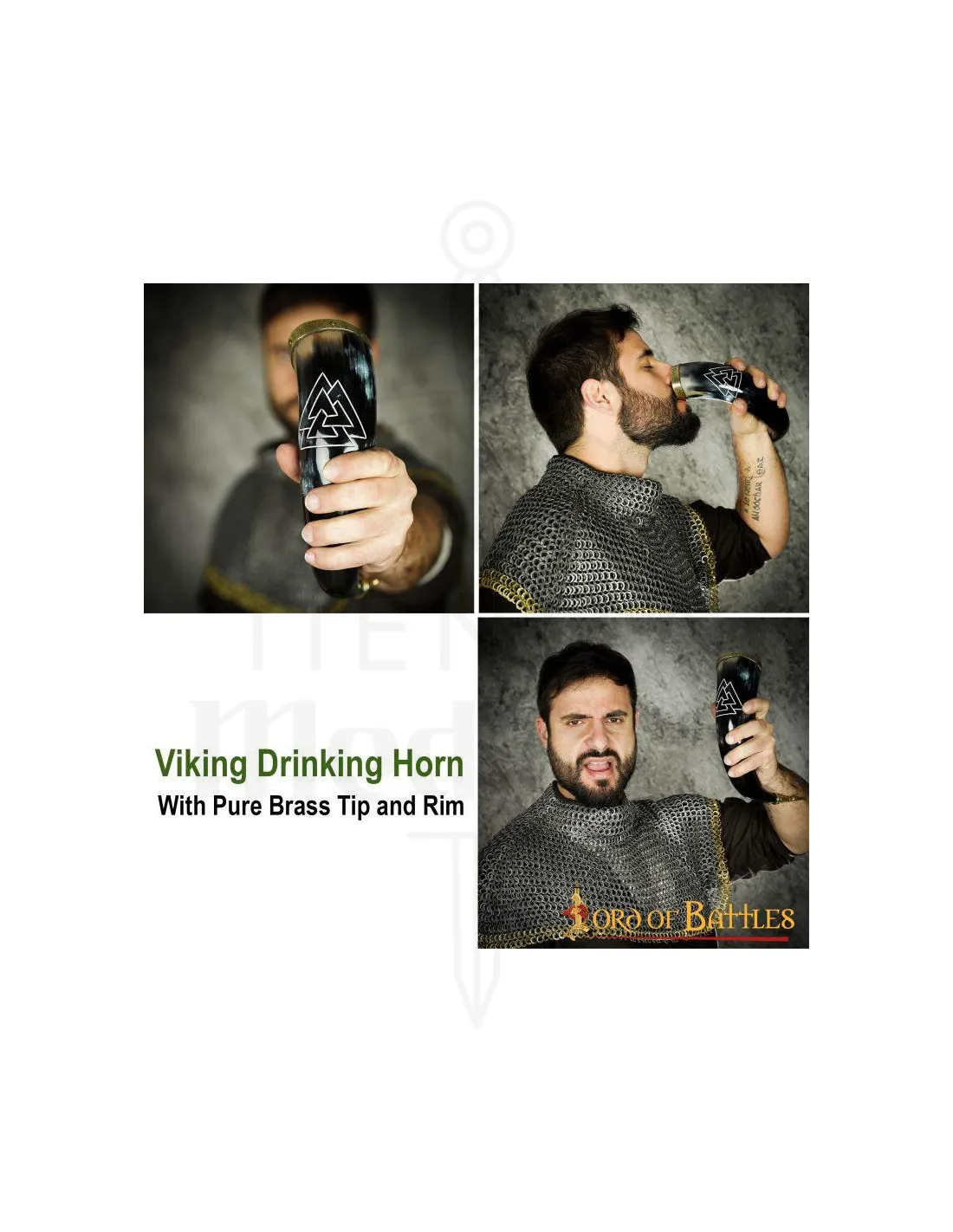 Cuerno vikingo para beber modelo Valknut