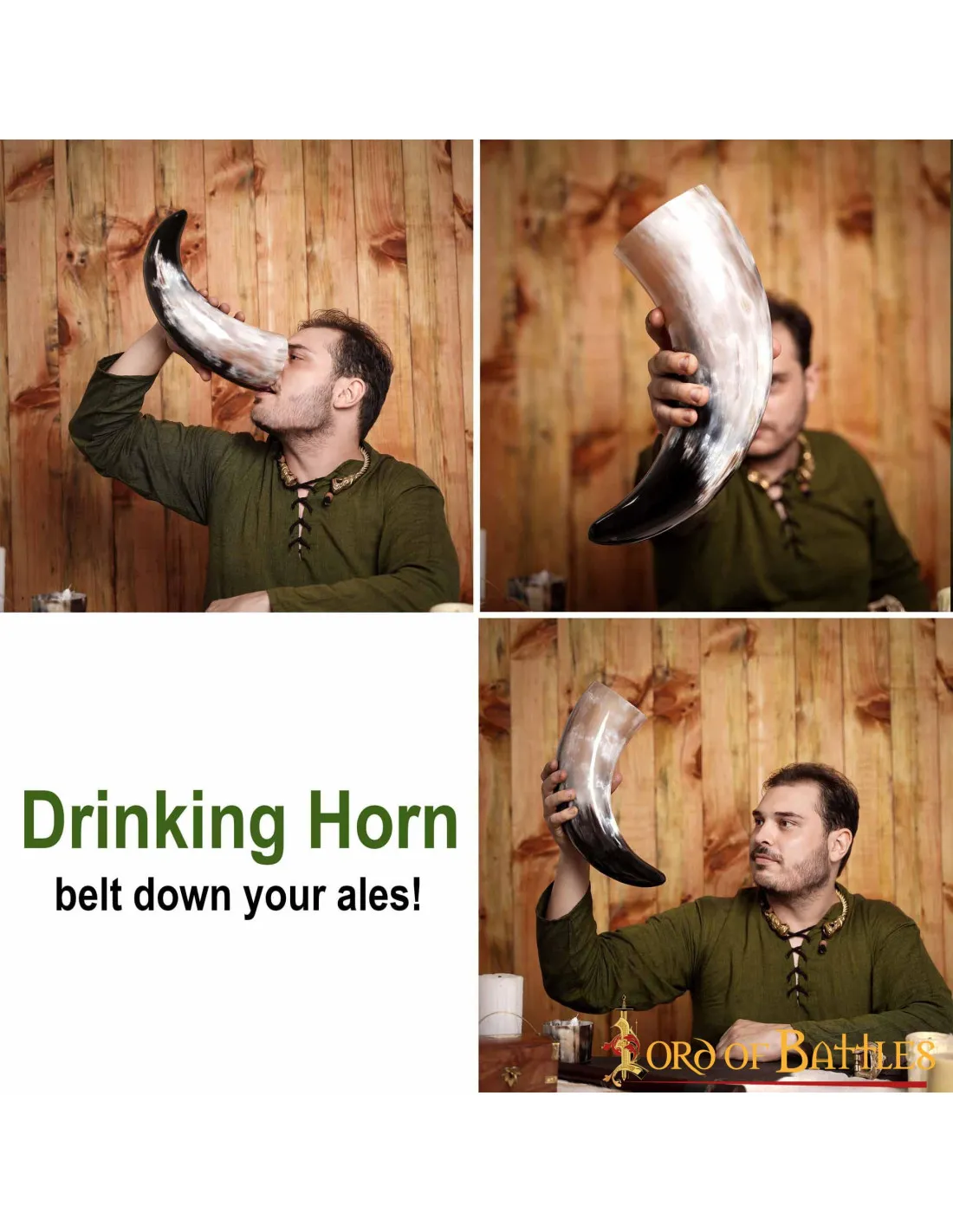 Cuerno vikingo para beber tamaño grande