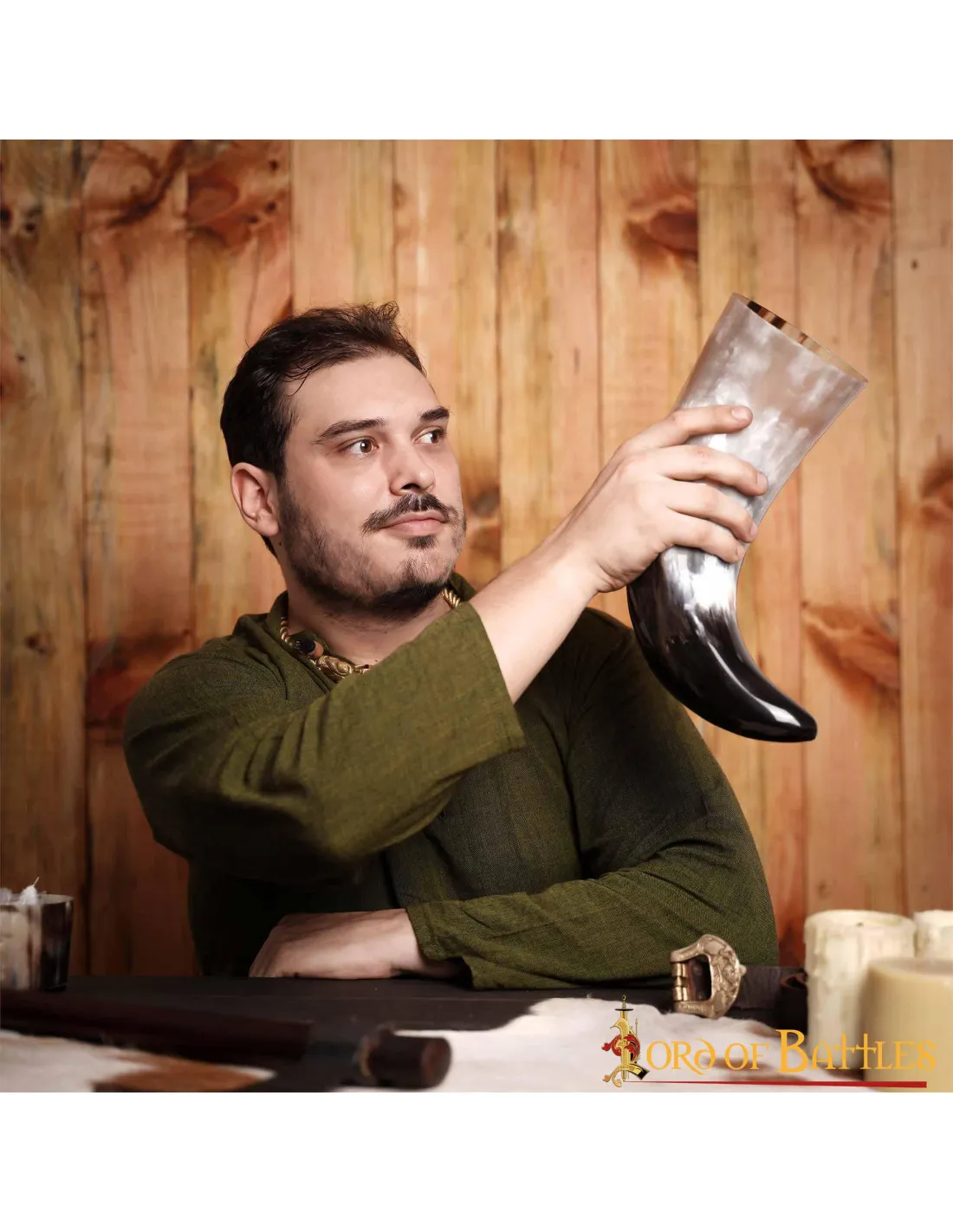 Cuerno vikingo para beber tamaño grande
