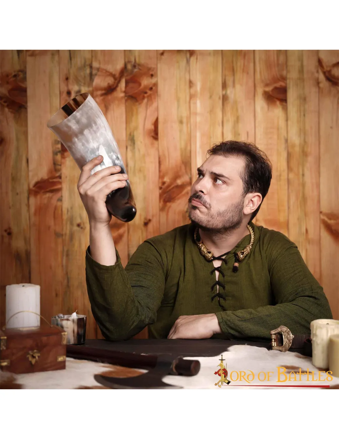 Cuerno vikingo para beber tamaño grande