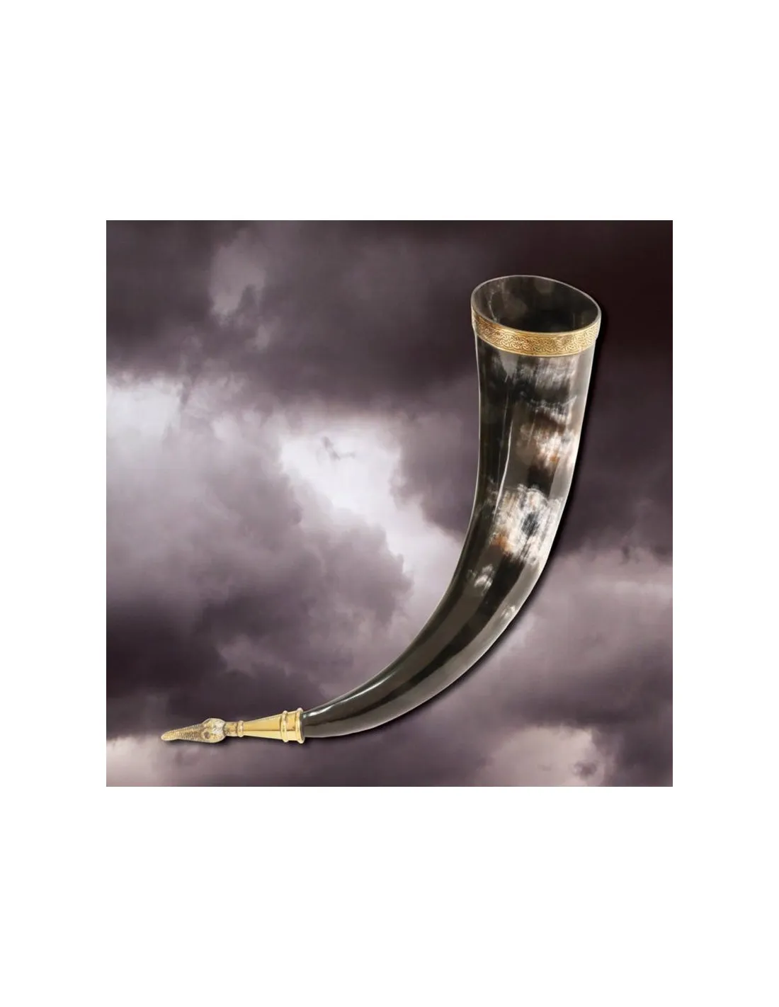 Cuerno vikingo sin agujero, 36 cms.