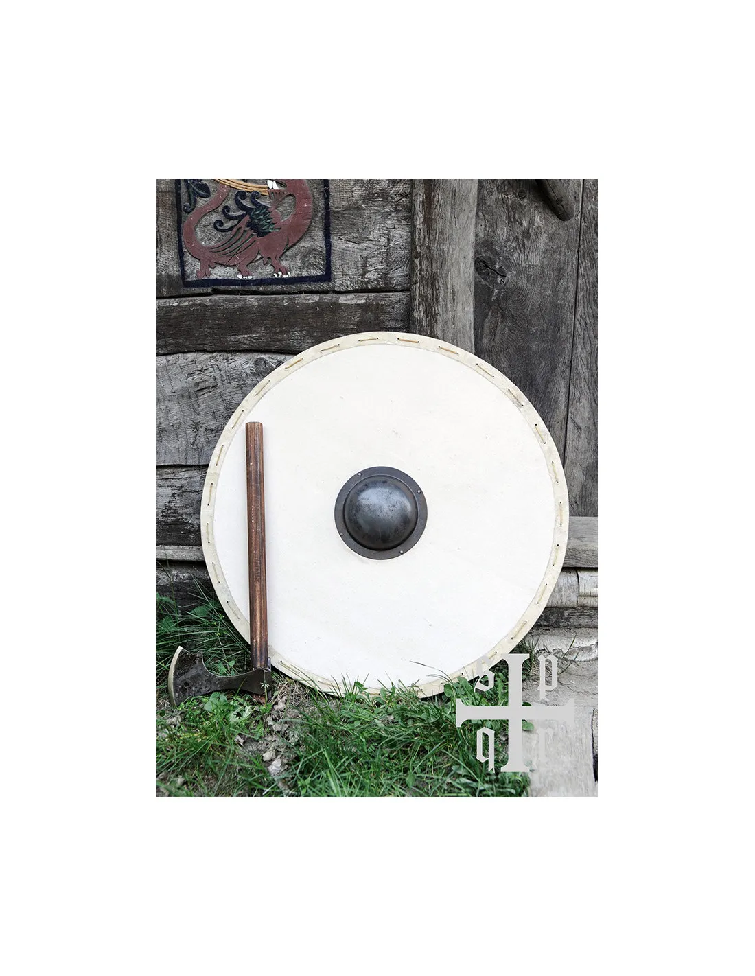 Escudo vikindo redondo de madera para pintar