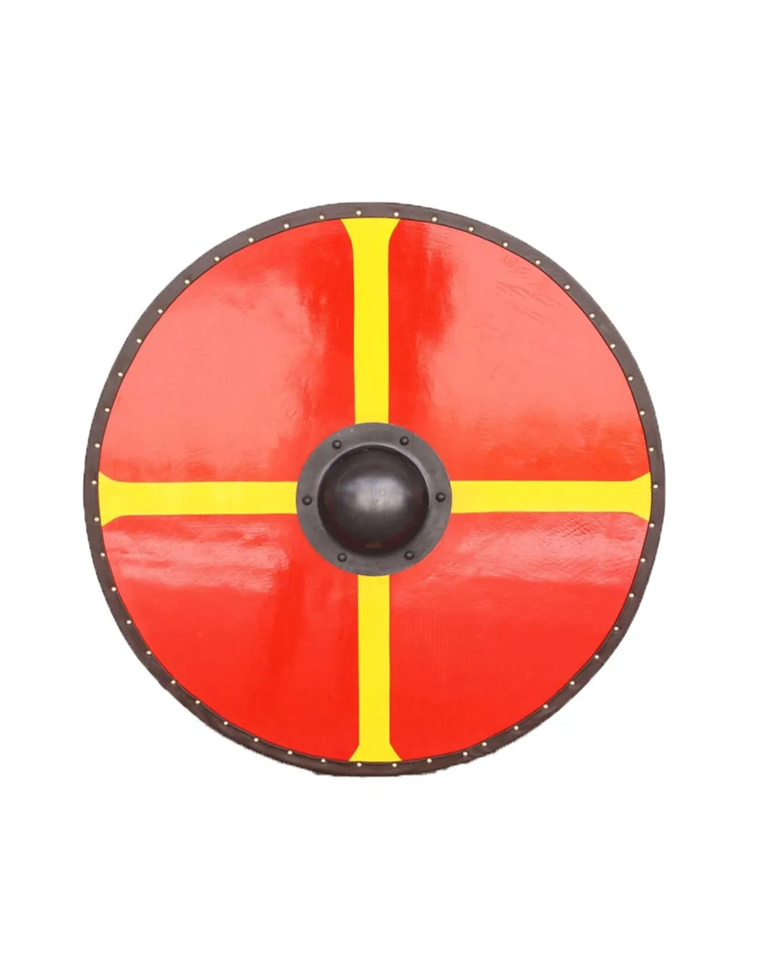 Escudo Vikingo Cruz de Windlass madera y acero
