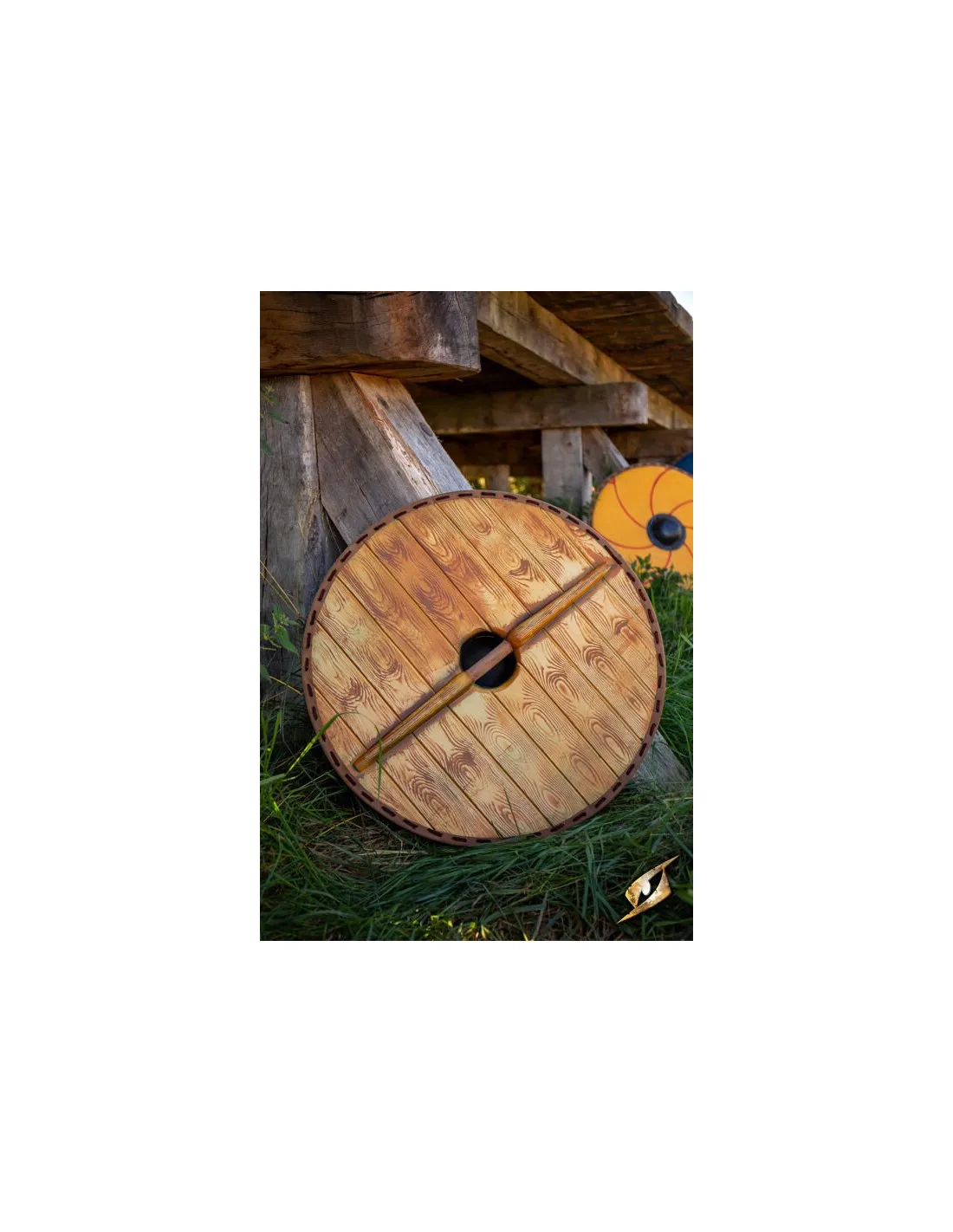 ESCUDO VIKINGO GASTIR PARA LARP (AMARILLOROJO)