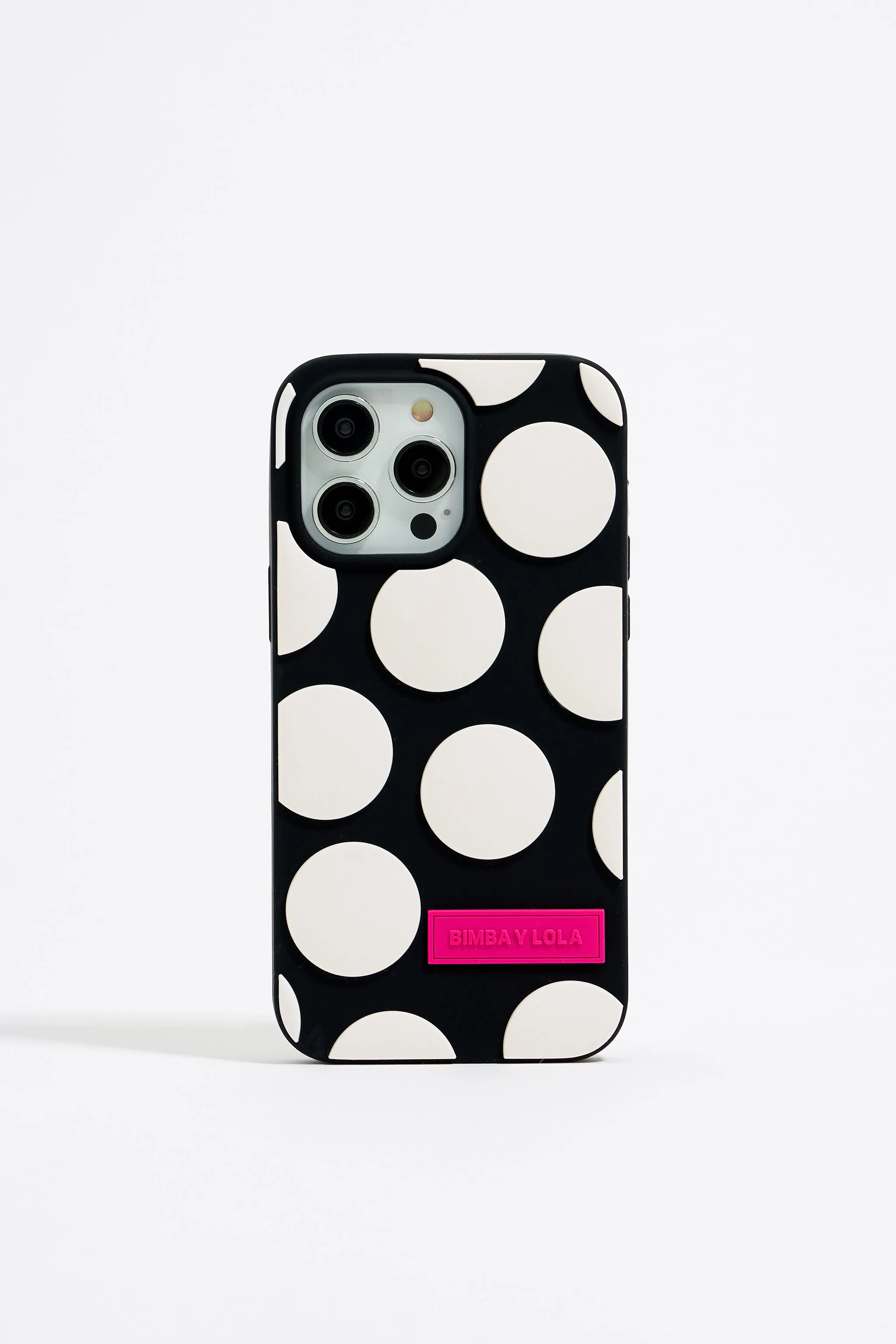 Funda iPhone 14 Pro Max silicona dots negra
