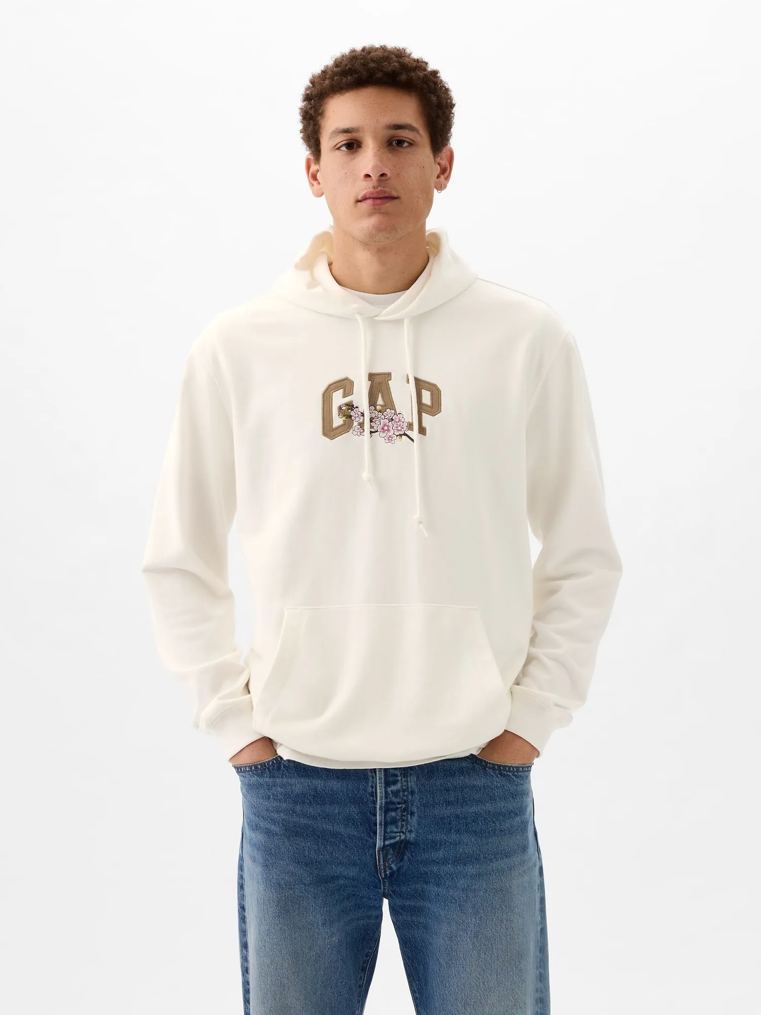 GAP Polerón GAP Logo Sin Cierre Hombre Blanco
