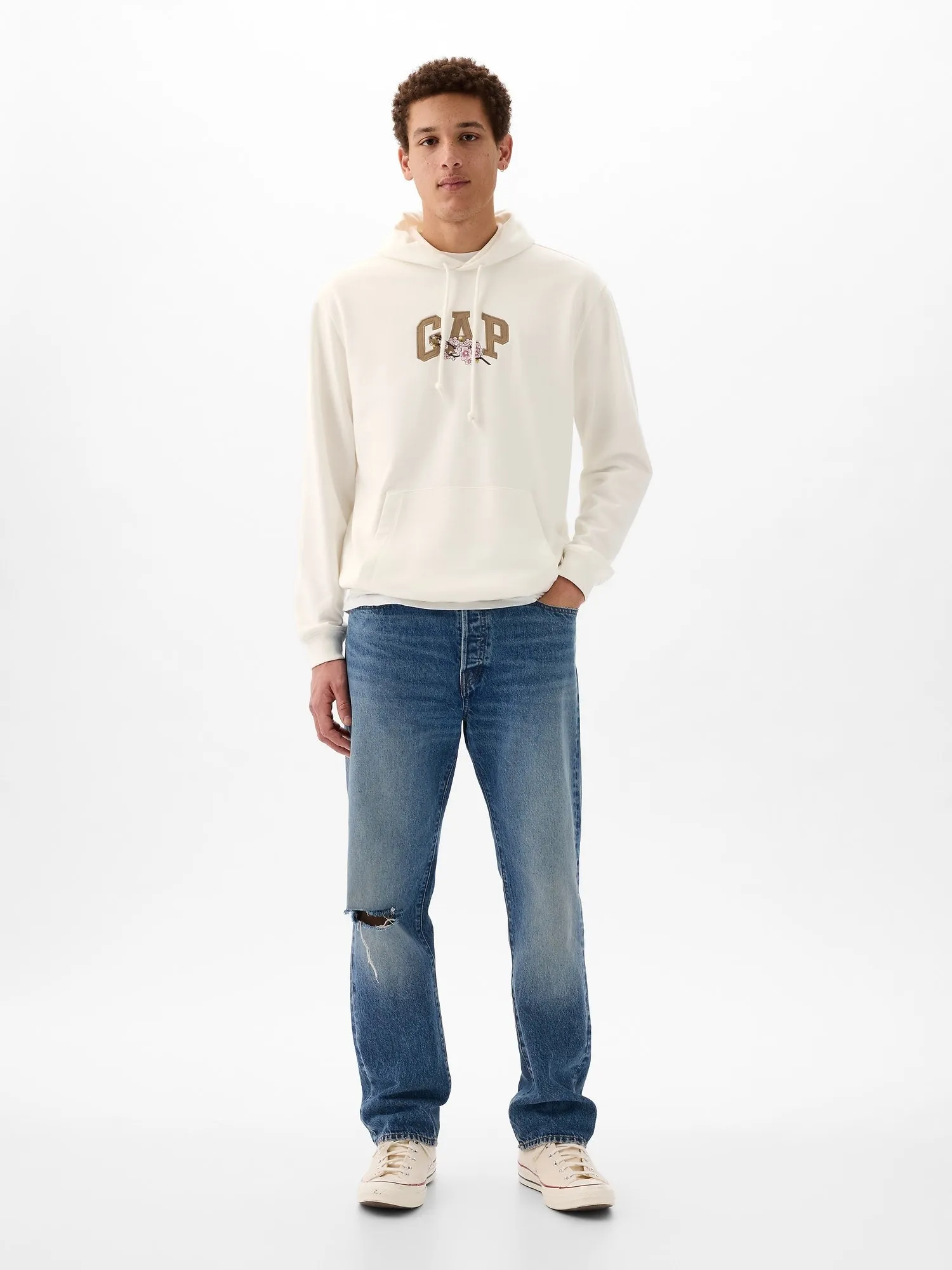 GAP Polerón GAP Logo Sin Cierre Hombre Blanco