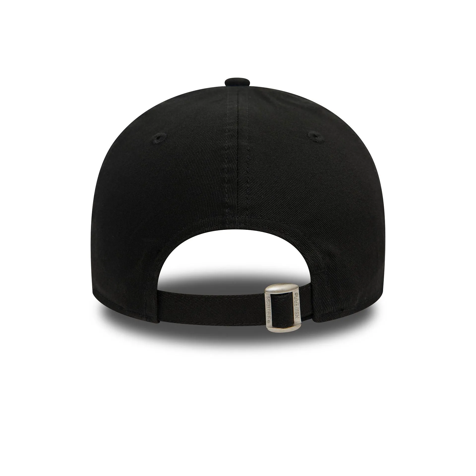 Gorra ajustable 9FORTY de las New York Yankees para mujer con logo metálico en negro.