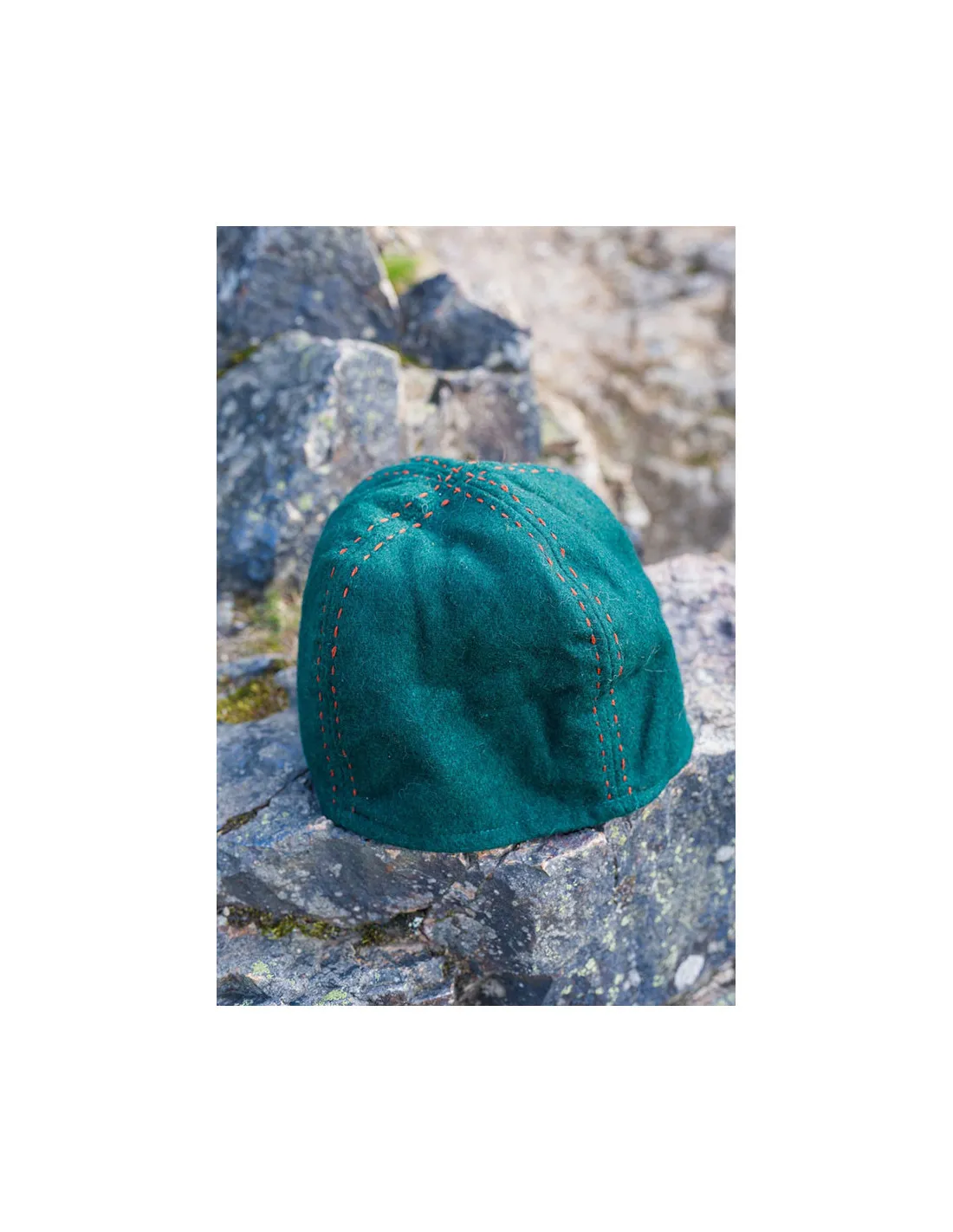 Gorro de lana vikingo verde modelo Sjard