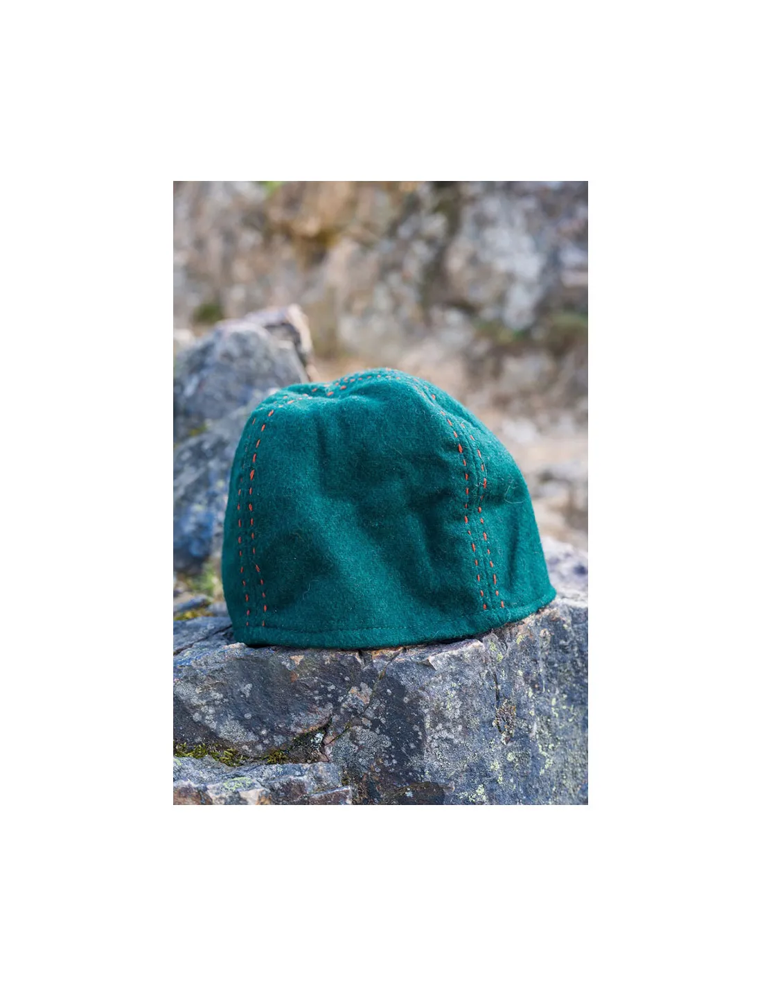 Gorro de lana vikingo verde modelo Sjard