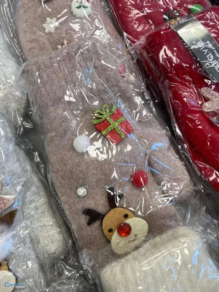 GUANTES CáLIDOS CON MOTIVO NAVIDEñO  NUEVO