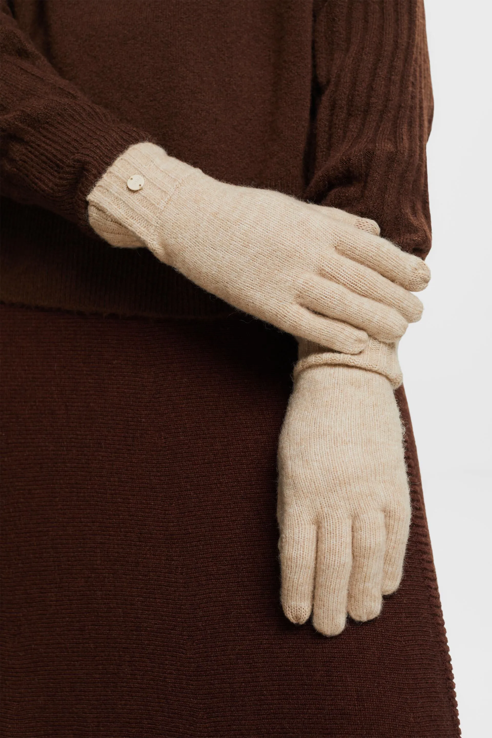 Guantes de punto acanalado