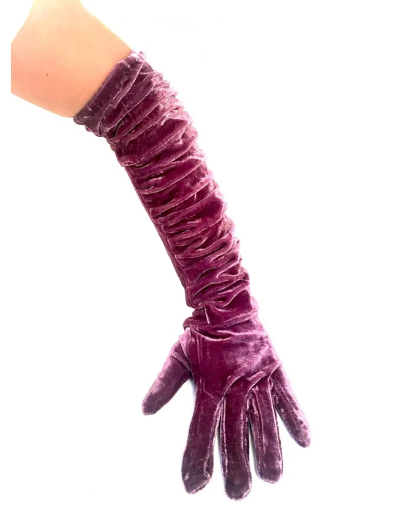 GUANTES LARGOS MORADOS