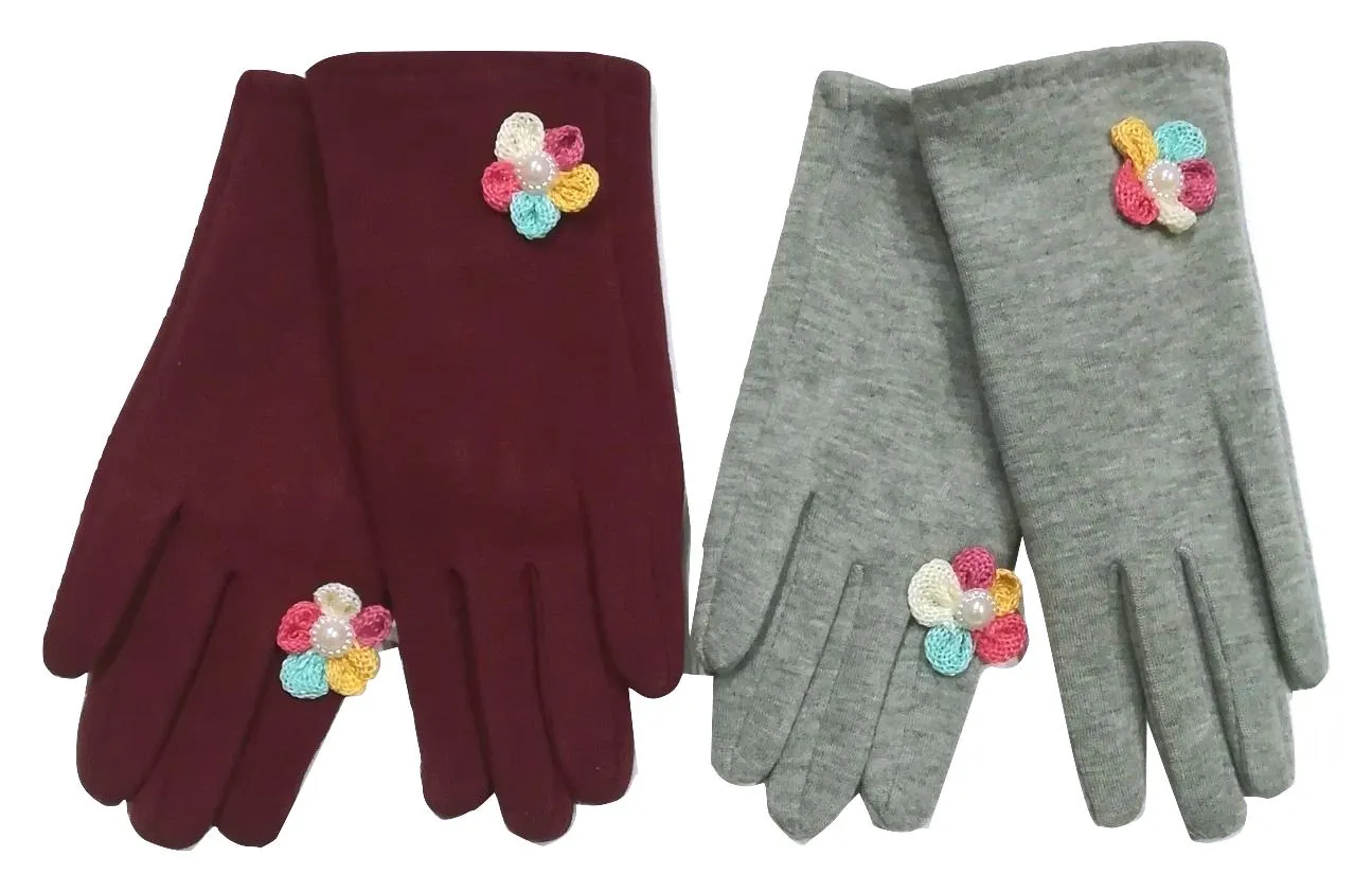 GUANTES NIÑA VESTIR FLOR 