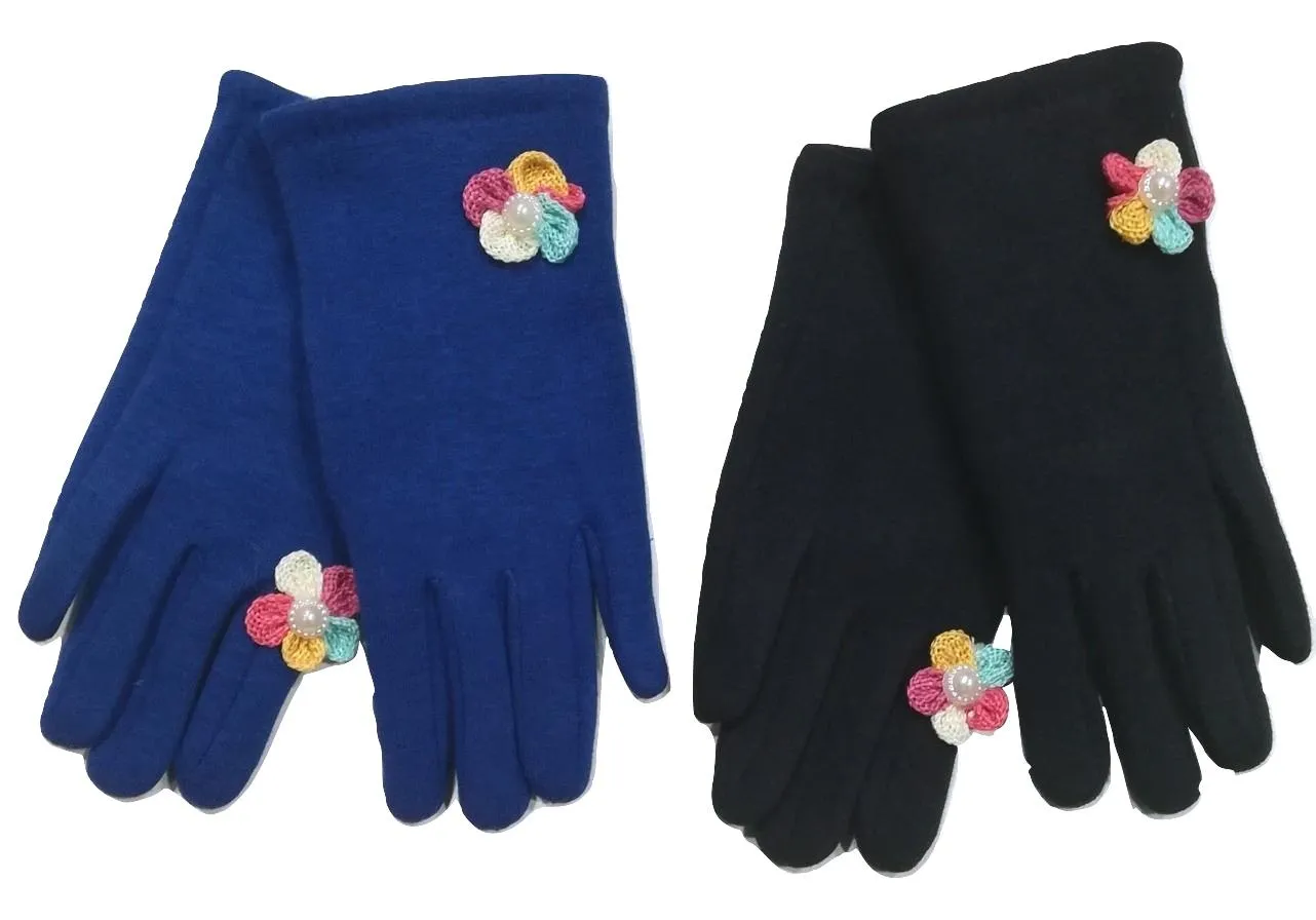 GUANTES NIÑA VESTIR FLOR 