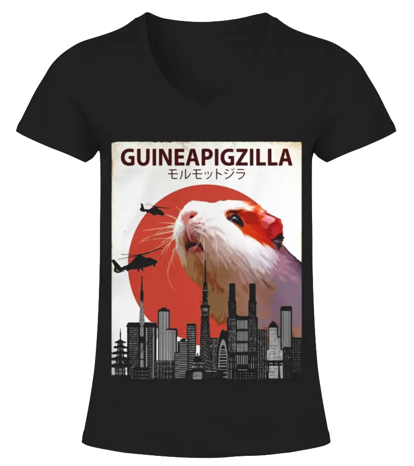 Guinea Pig Tshirt Camiseta cuello pico Mujer