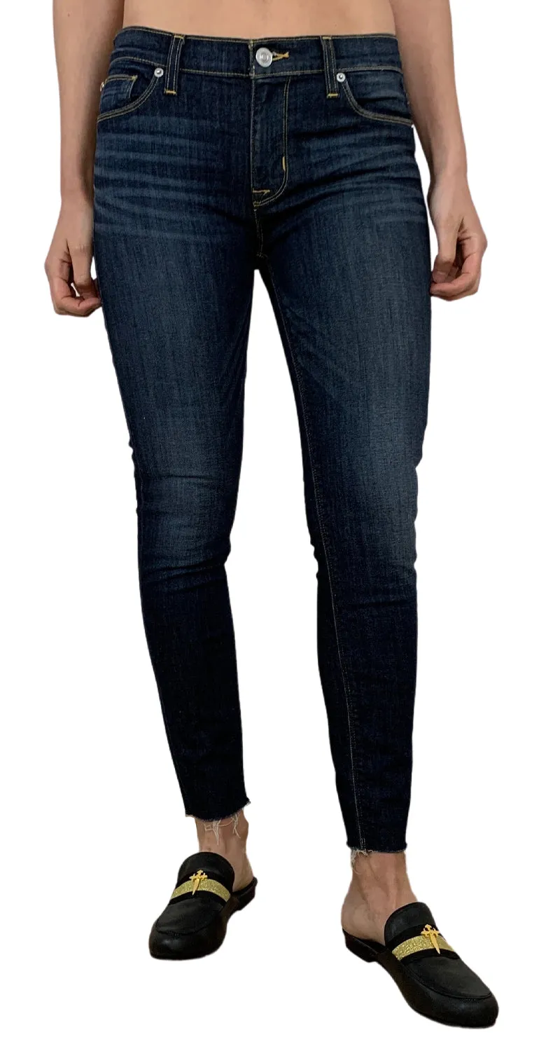 HUDSON Nico Mid Rise Ankle Raw Hem Super Skinny