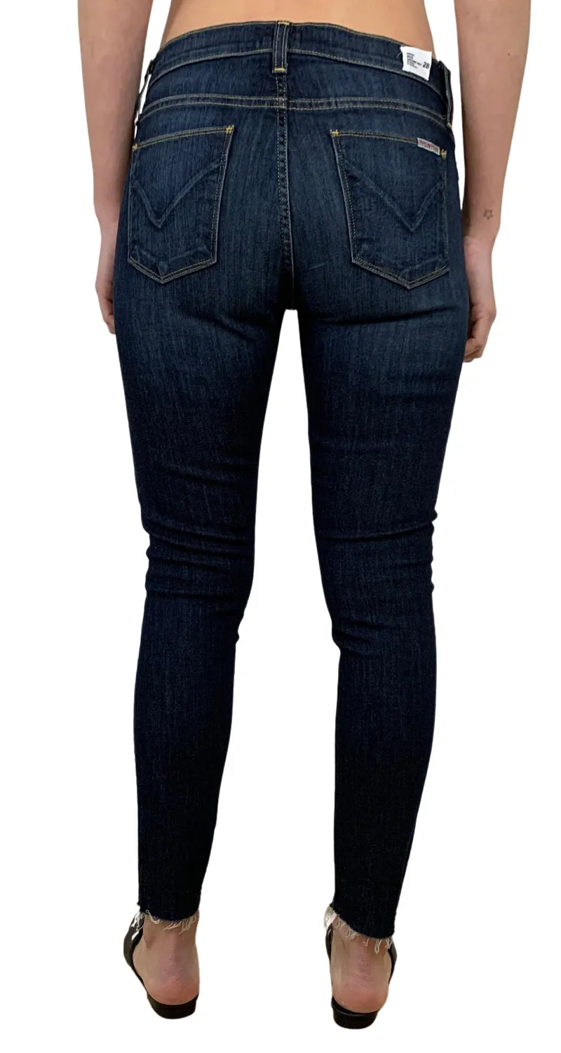 HUDSON Nico Mid Rise Ankle Raw Hem Super Skinny