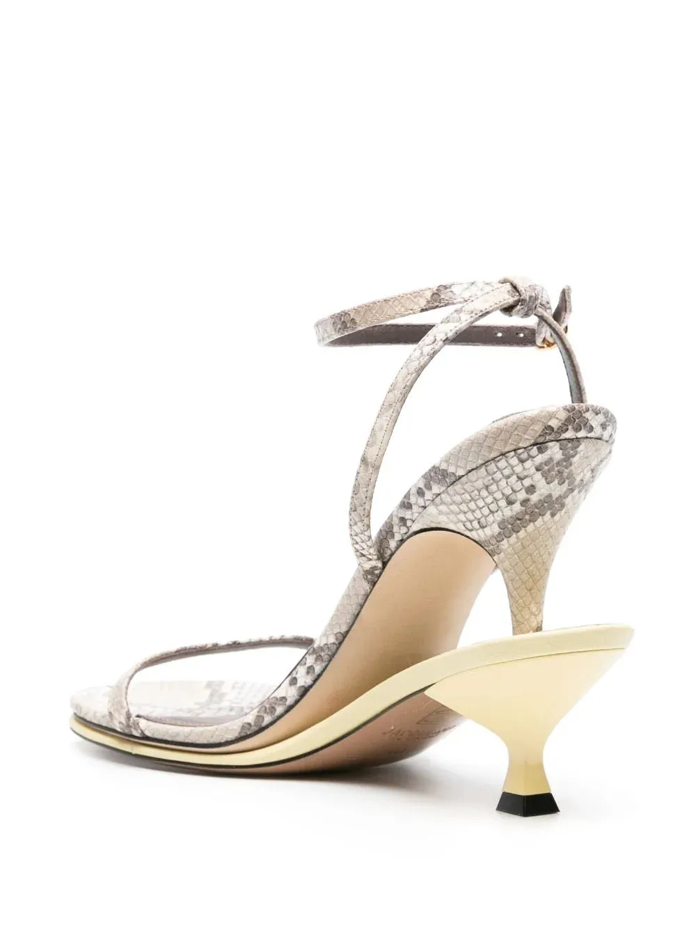 Jacquemus Women Les Doubles Sandales Python Beige/Pale Yellow