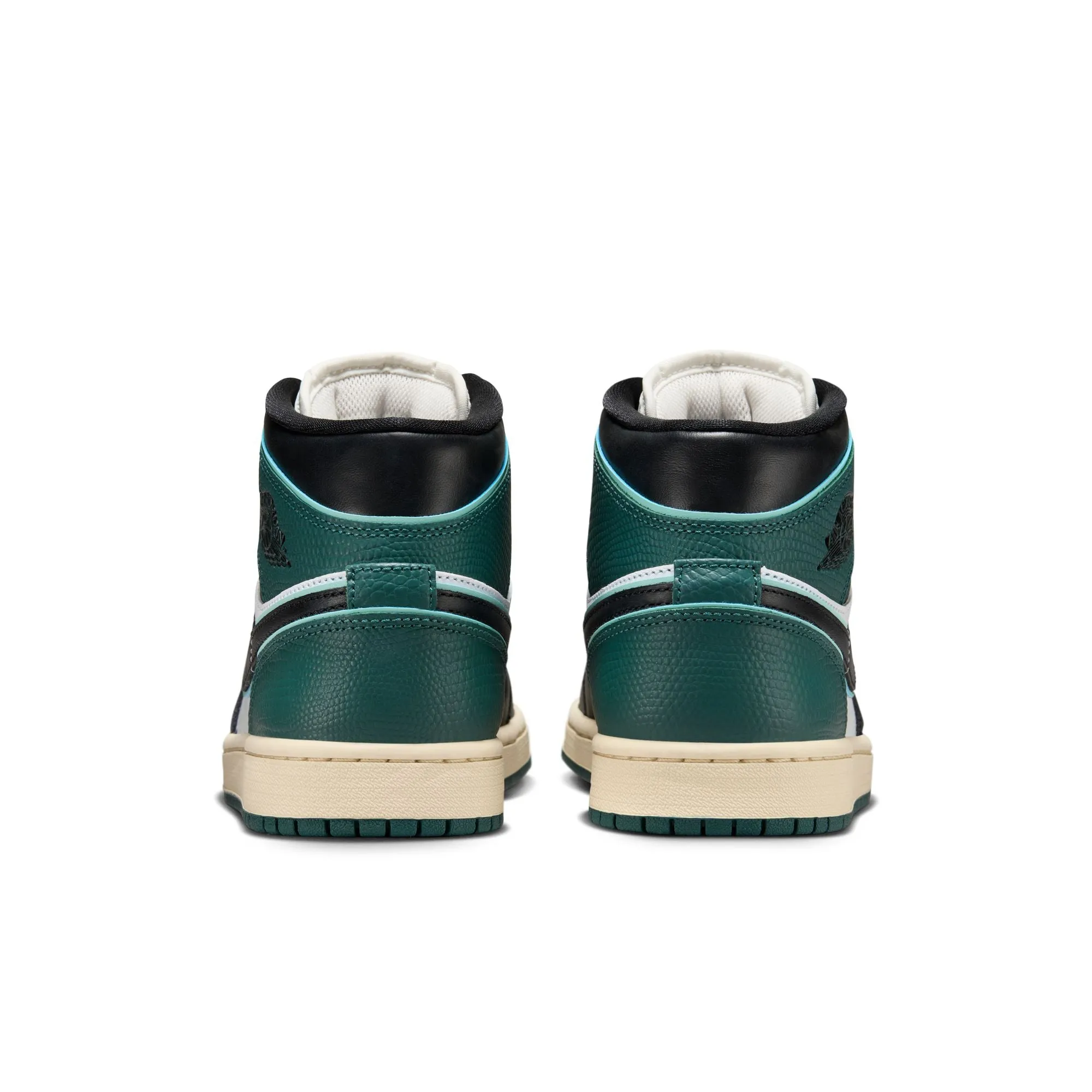 JORDAN WOMEN AIR JORDAN 1 MID SE WHITE/BLACKLIGHT DEWOXIDIZED GREEN
