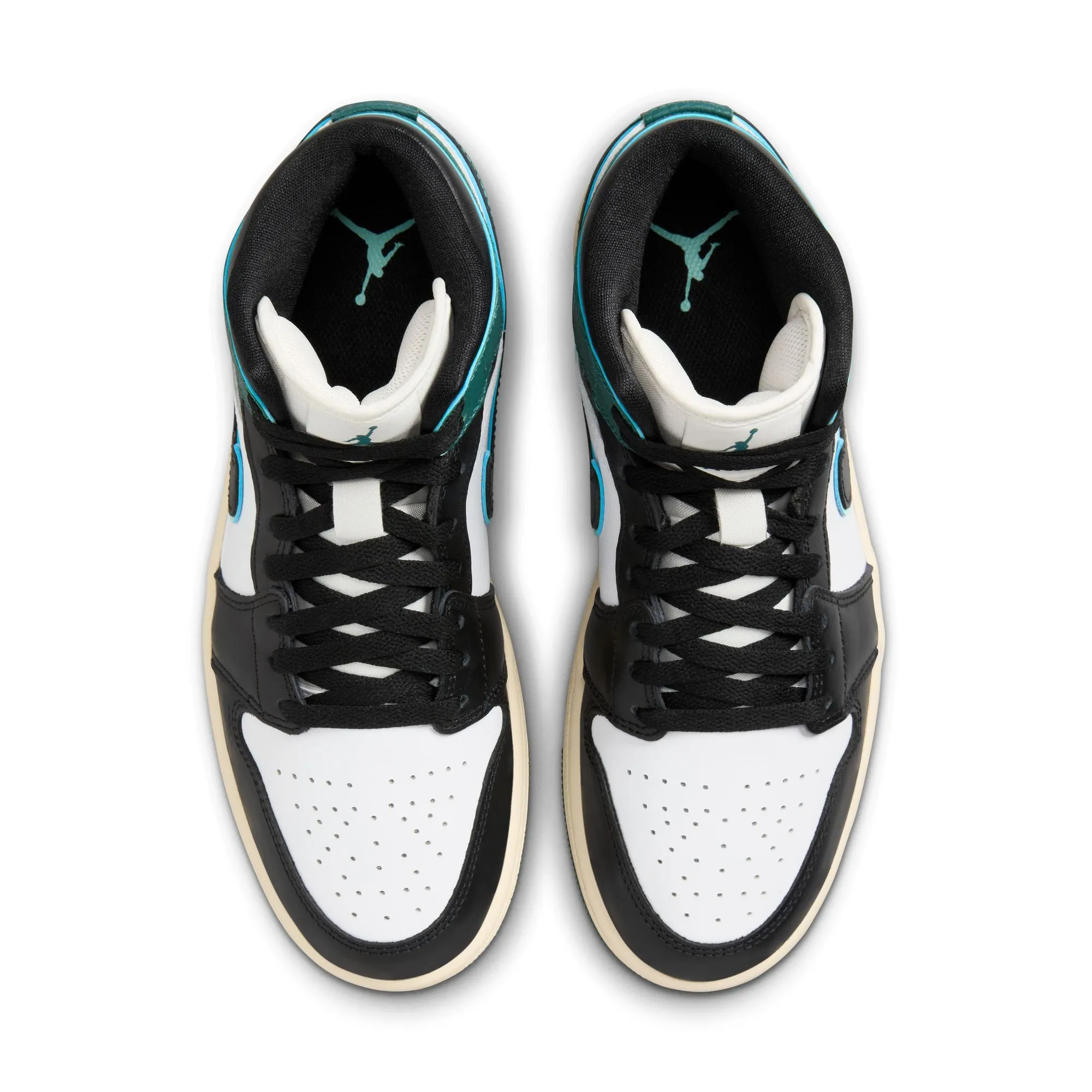 JORDAN WOMEN AIR JORDAN 1 MID SE WHITE/BLACKLIGHT DEWOXIDIZED GREEN