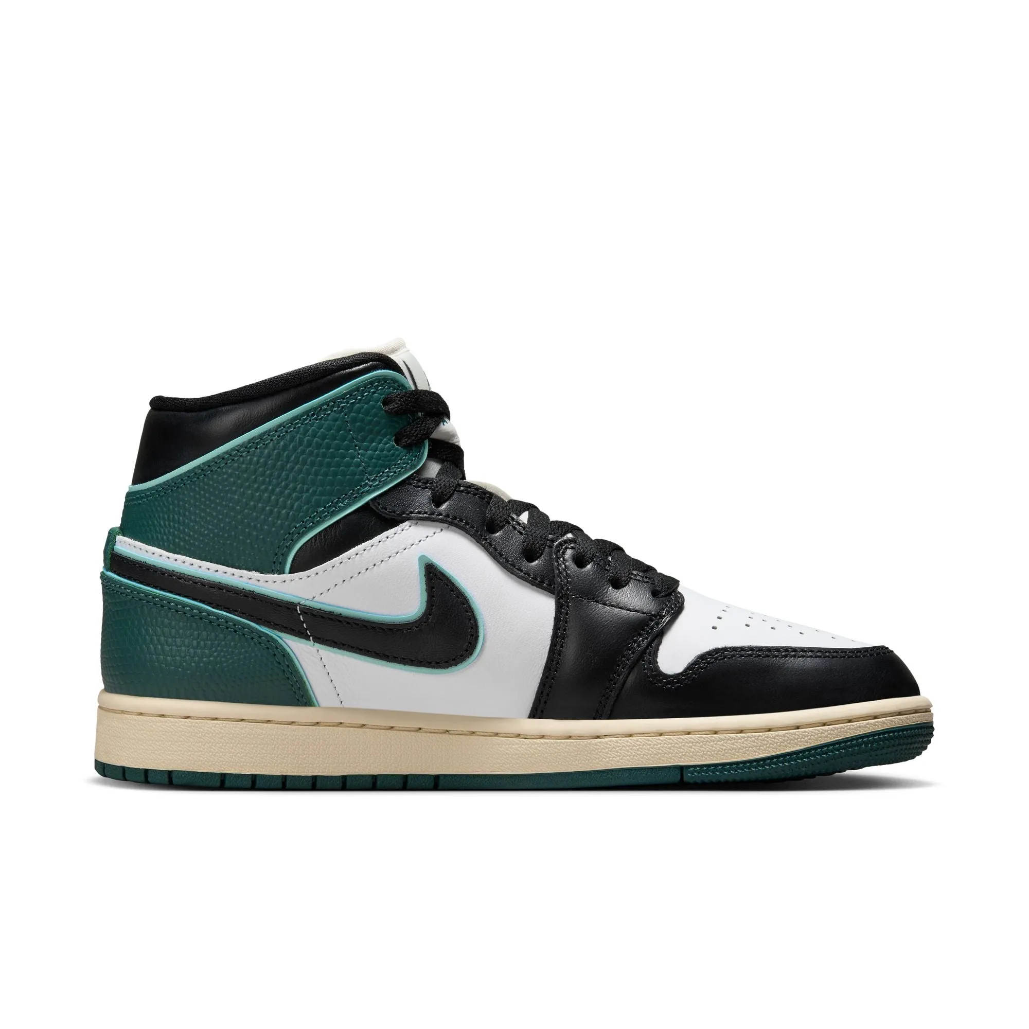 JORDAN WOMEN AIR JORDAN 1 MID SE WHITE/BLACKLIGHT DEWOXIDIZED GREEN