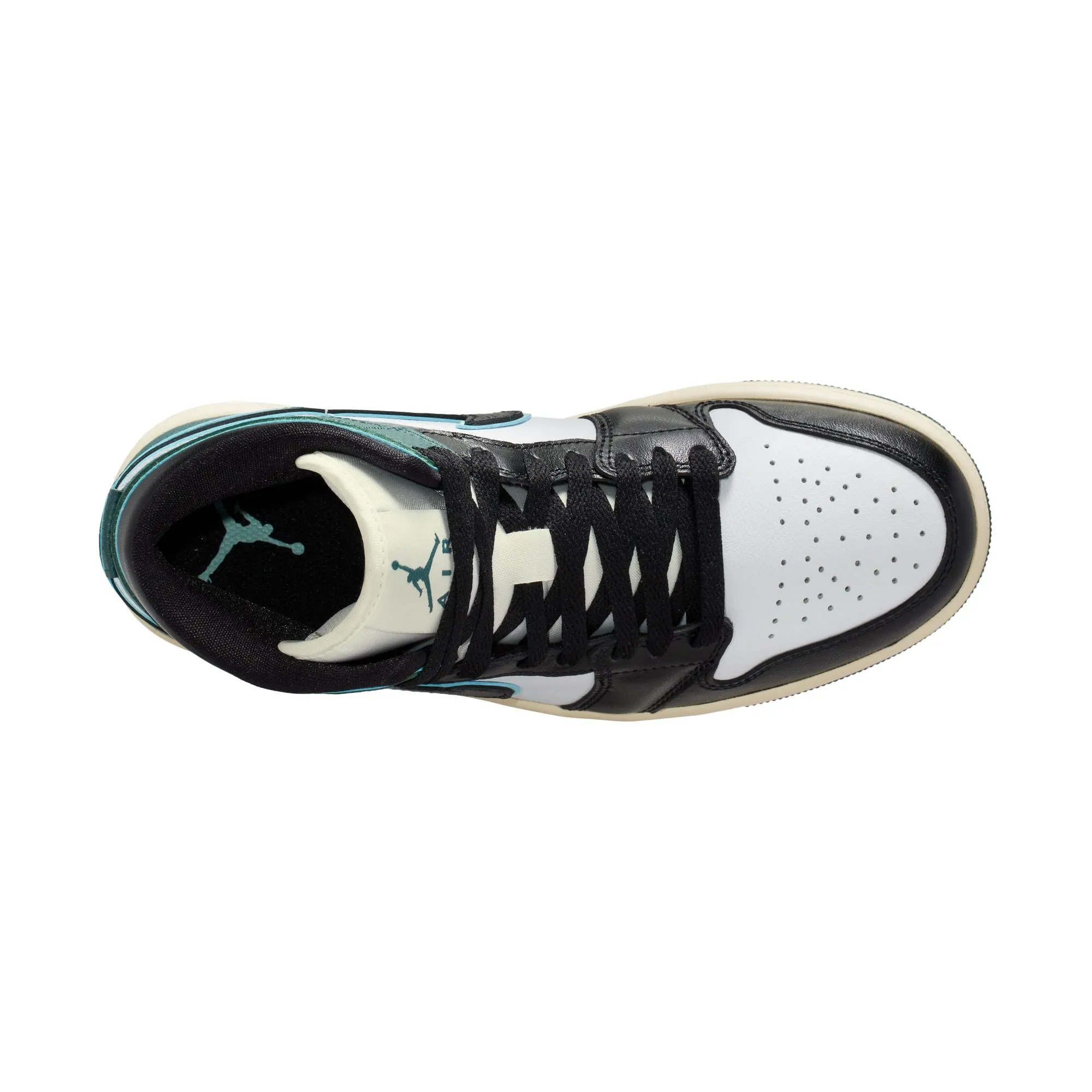 JORDAN WOMEN AIR JORDAN 1 MID SE WHITE/BLACKLIGHT DEWOXIDIZED GREEN