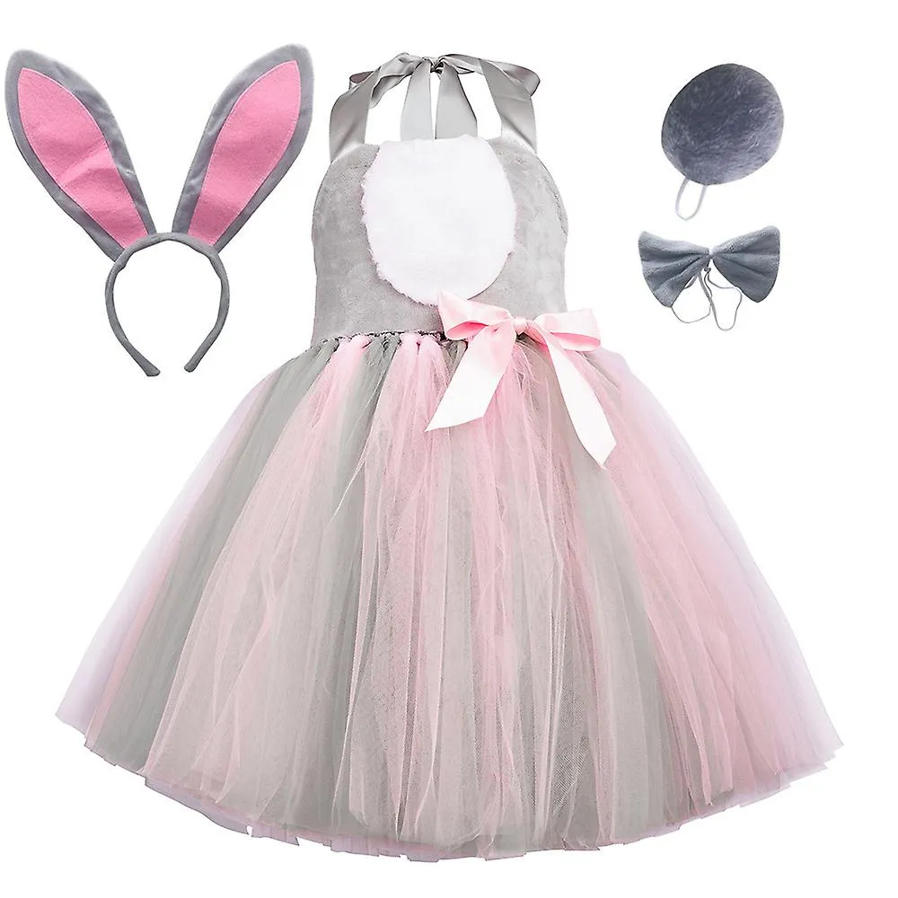 Jungle Animal Set Girls Tutu Dress Cute Rabbit Role Playing Dress Girl Dress Halloween Festival Performance Dance Dress