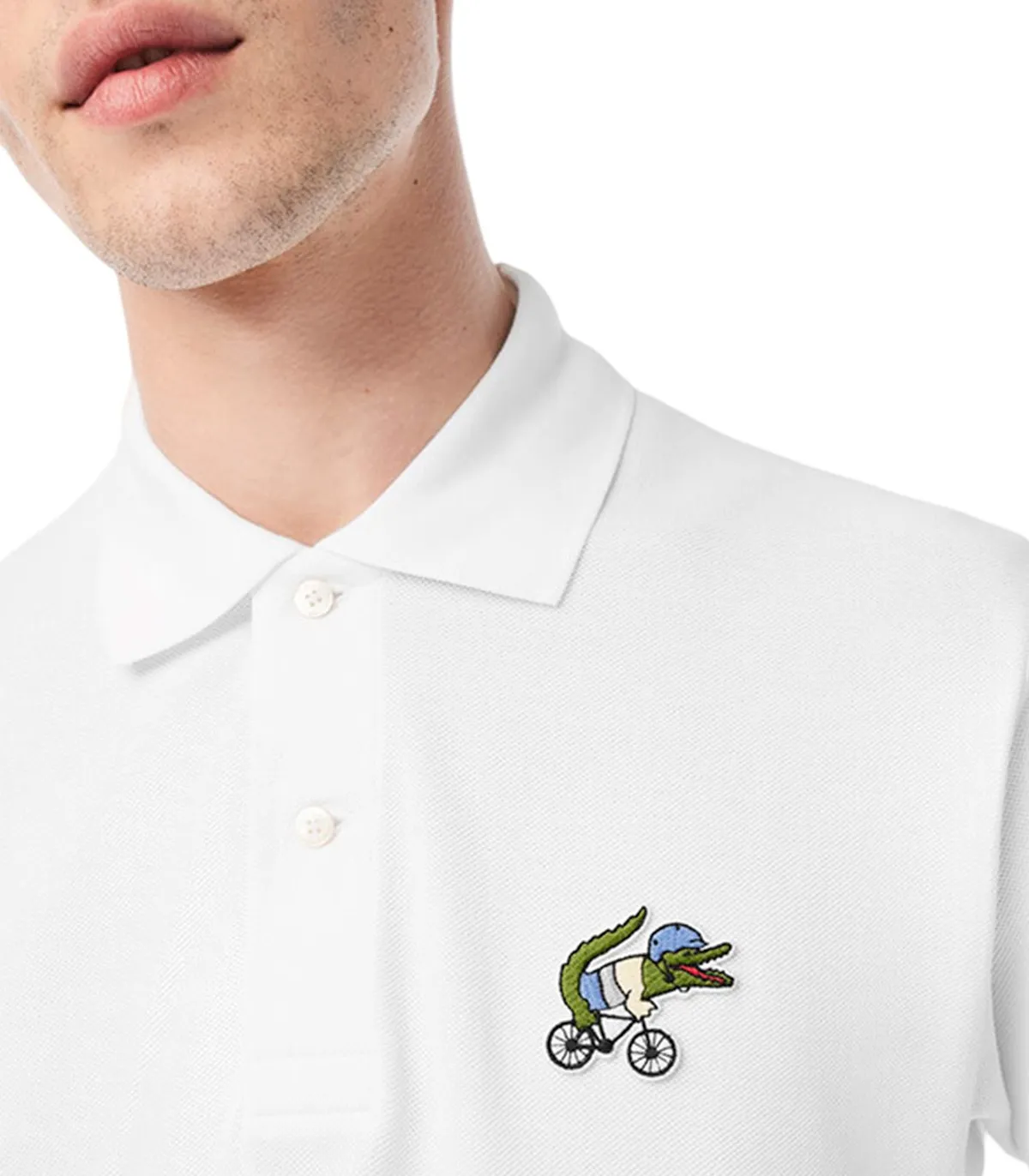 LACOSTE  POLO PARA HOMBRE BLANCO  SEX EDUCATION