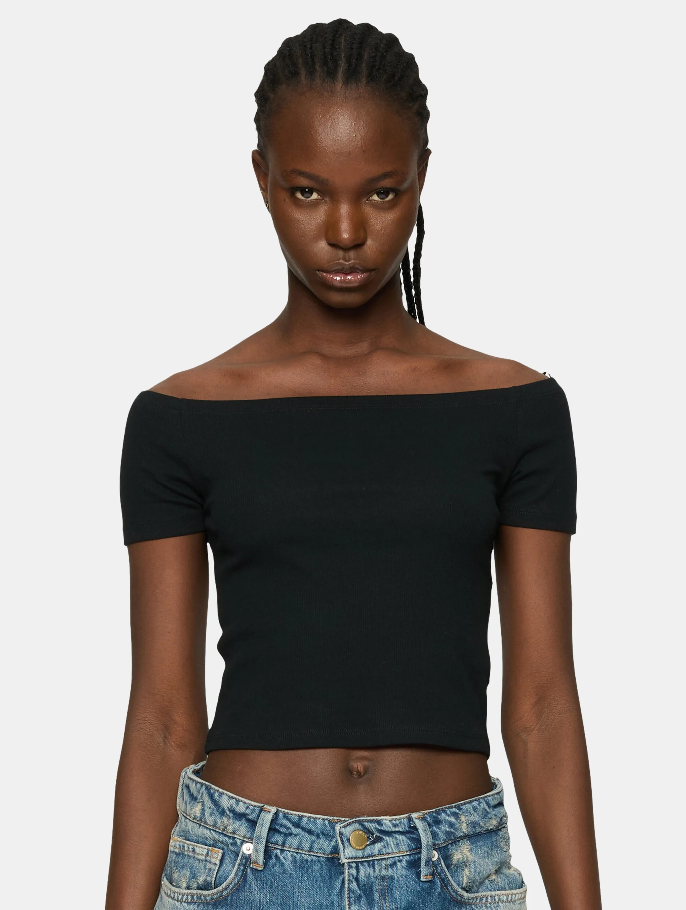 Ladies Organic Off Shoulder Rib 2 Pack