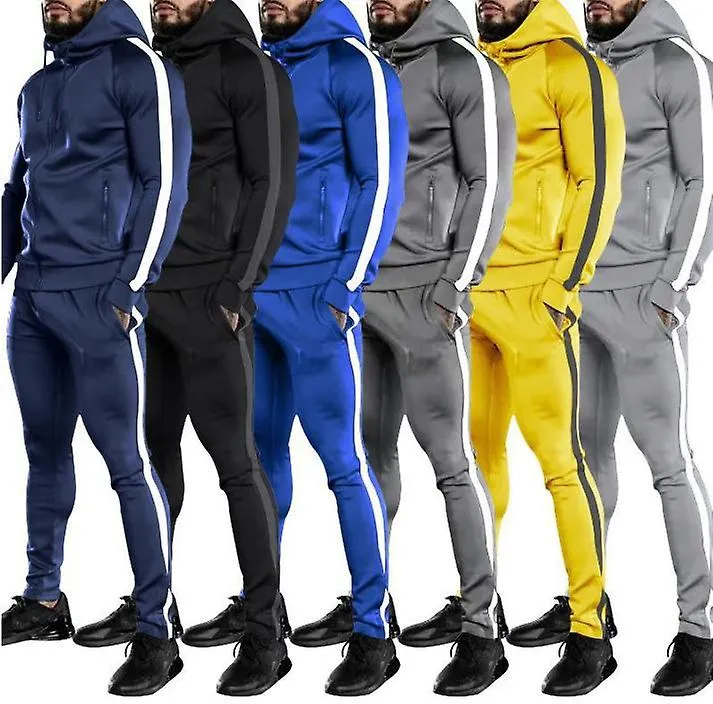 Mens Tracksuit 2 Piece Sweatsuit Sets Casual Hoodie Jogging Athletic Suits