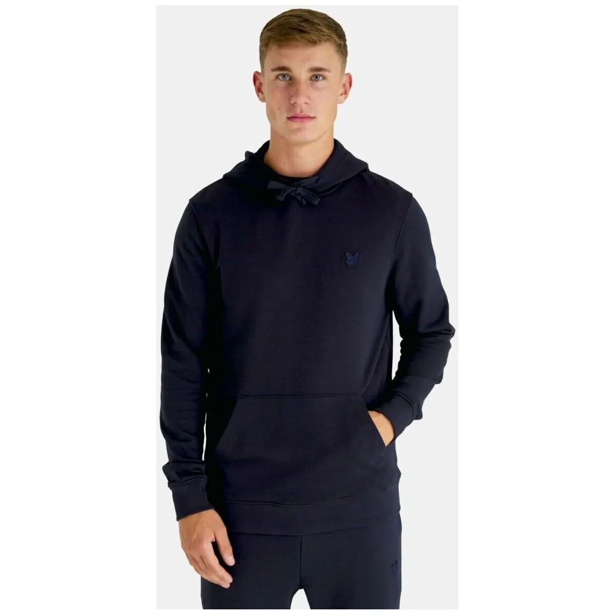 ML416TON TONAL PULLOVER HOODIEZ27. DARK NAVY