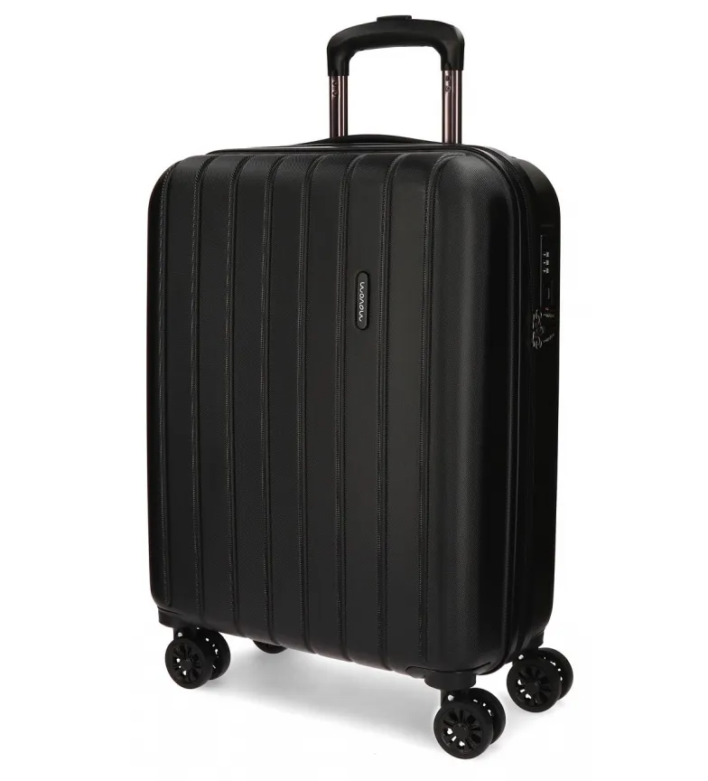 MOVOM MALETA DE CABINA MOVOM WOOD RÍGIDA NEGRA 40X55X20CM