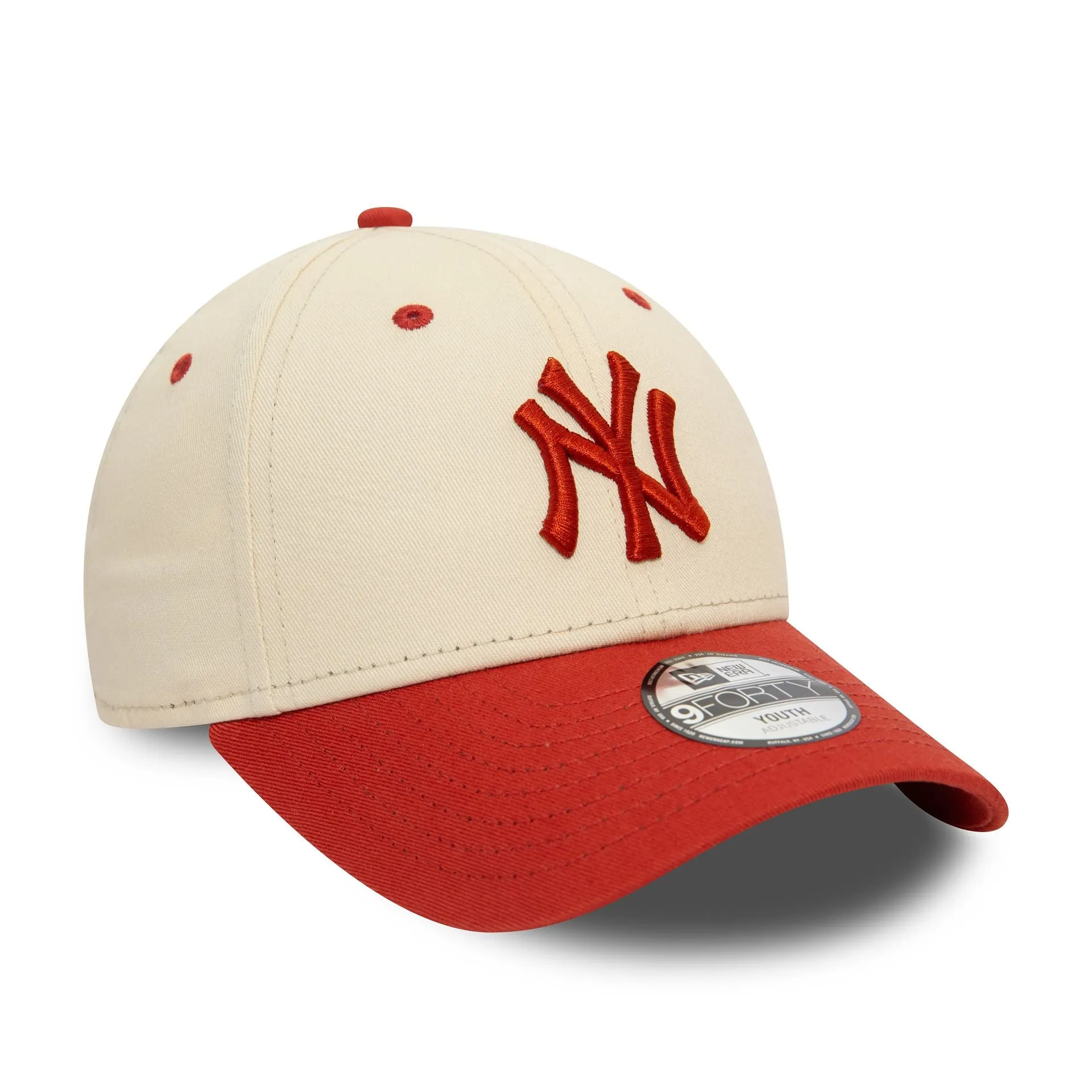 New York Yankees Gorra Ajustable Juvenil de Contraste en Beige Claro 9FORTY
