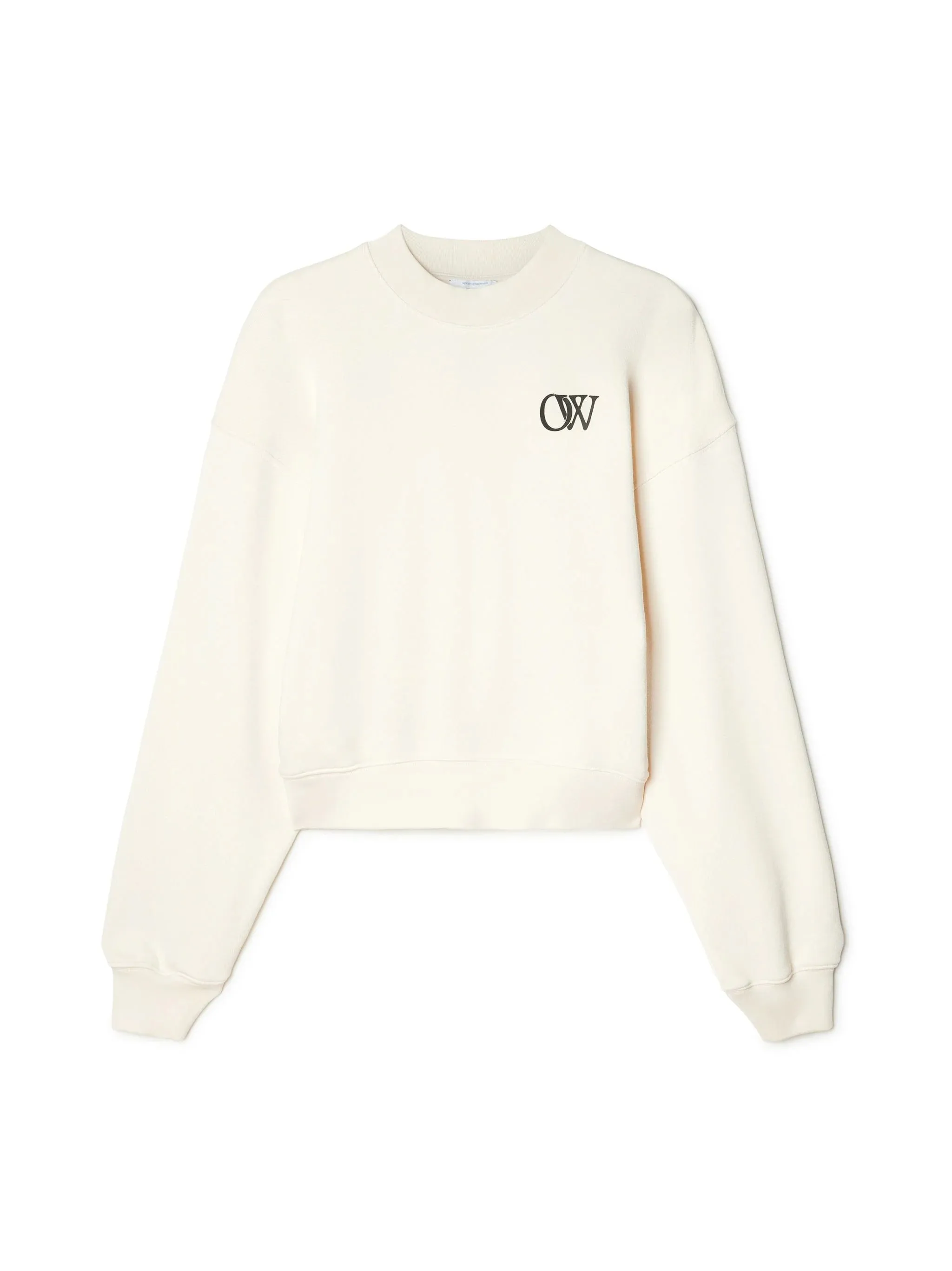 Off White Women Flock Ow Over Crew Beige Black