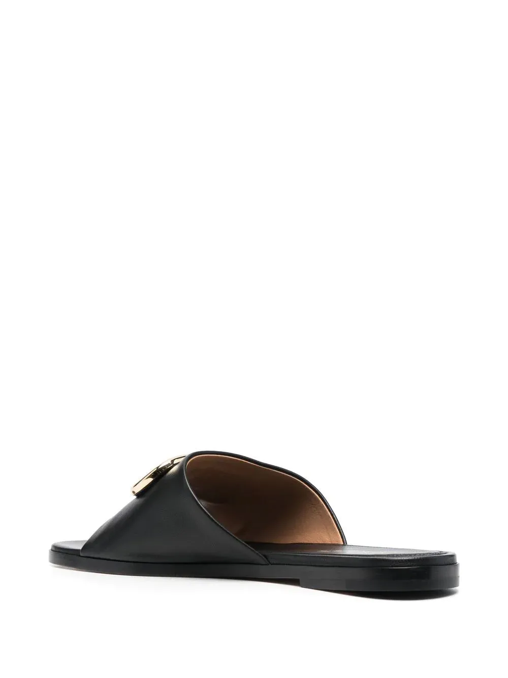 Off White Women Gold Paperclip Nappa Slider Black Gold