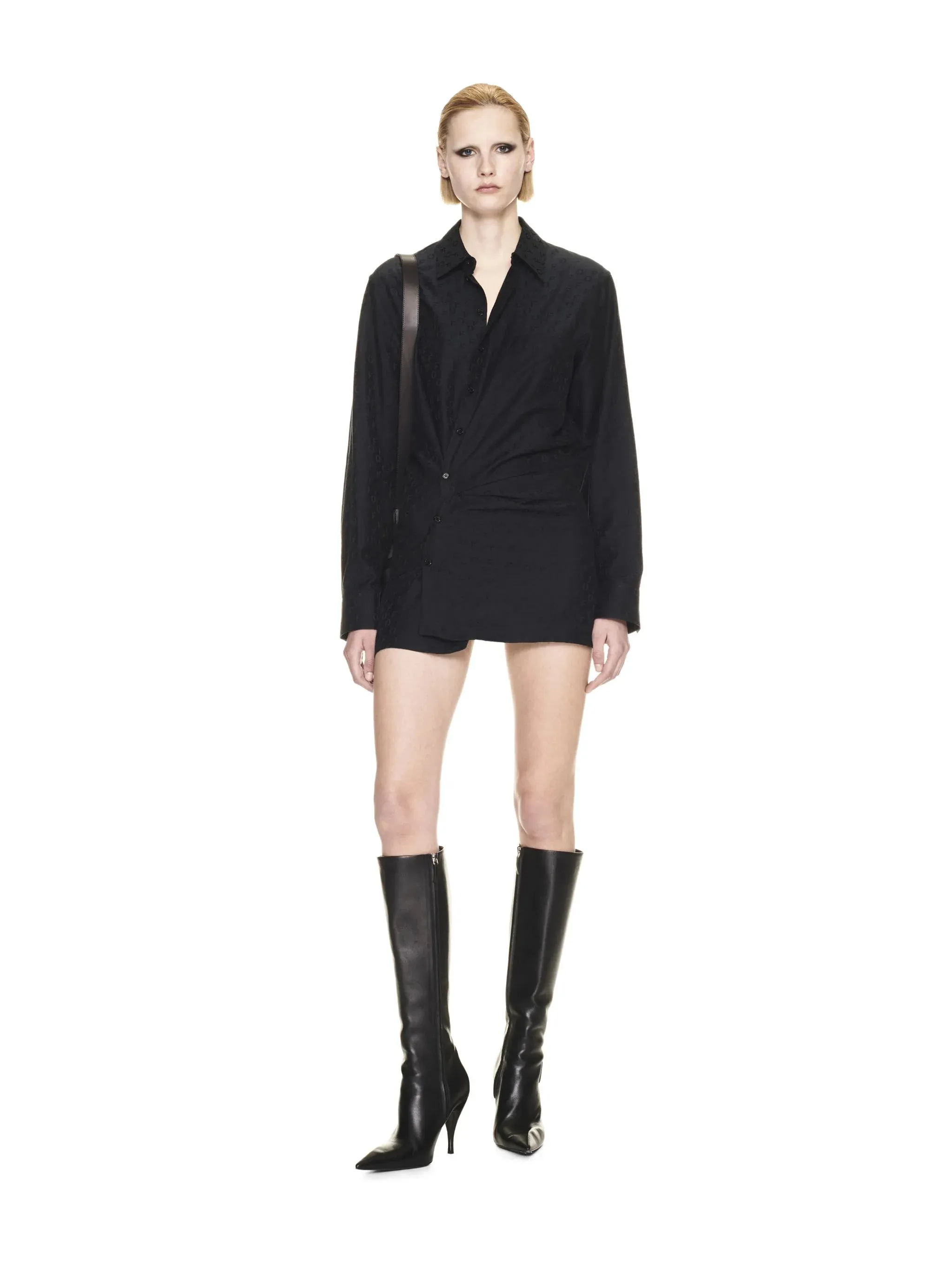 Off White Women Off Jacq Twist Shirt Dress Black Black
