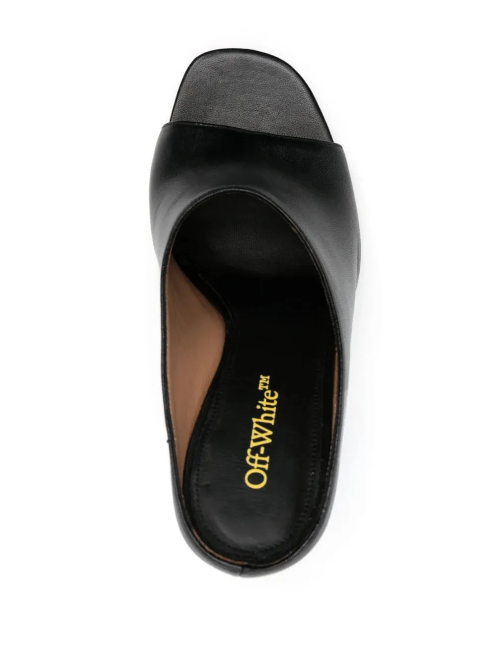 Off White Women Pop Meteor Block Thong Mule Black Yellow