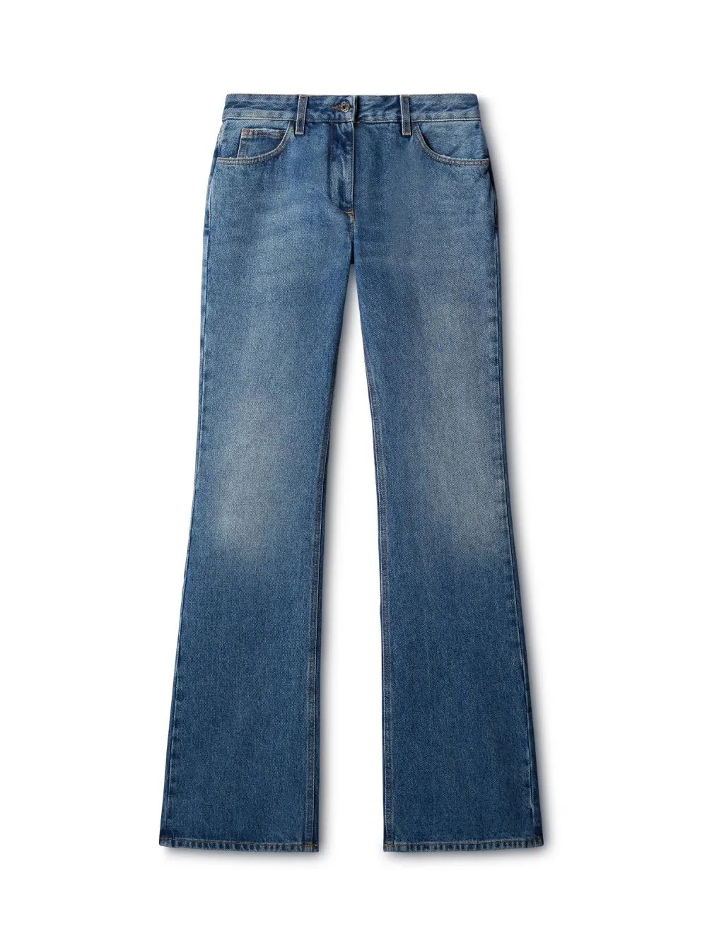 Off White Women Slim Flared 5Pkt Pants Blue No Color