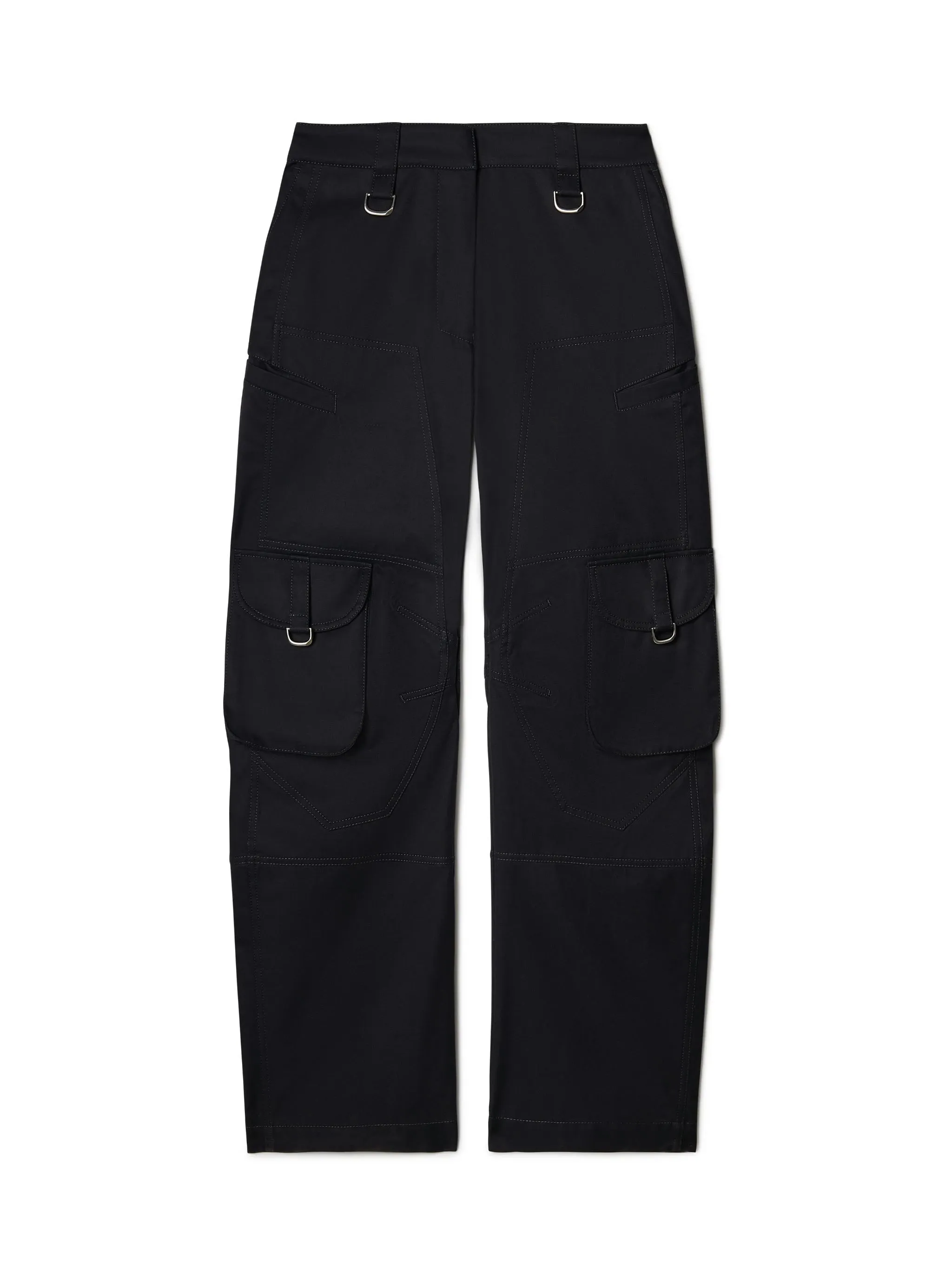 Off White Women Wo Blend Cargo Zip Pant Black No Color