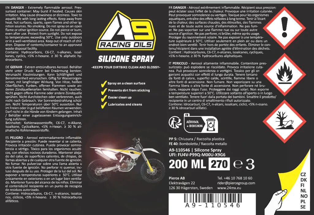 PACK2 ESPRAY DE SILICONA A9 RACING