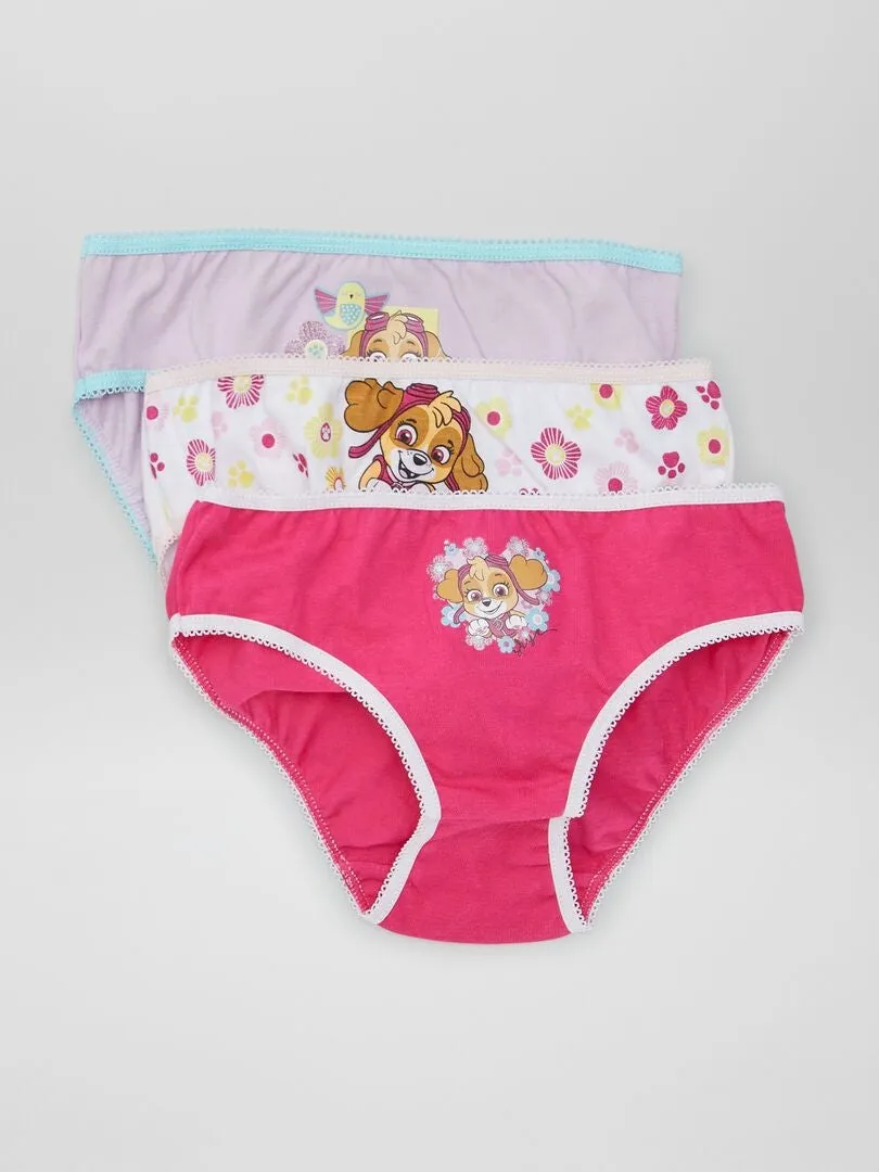 PACK DE 3 BRAGUITAS 'LA PATRULLA CANINA'  PURPURA