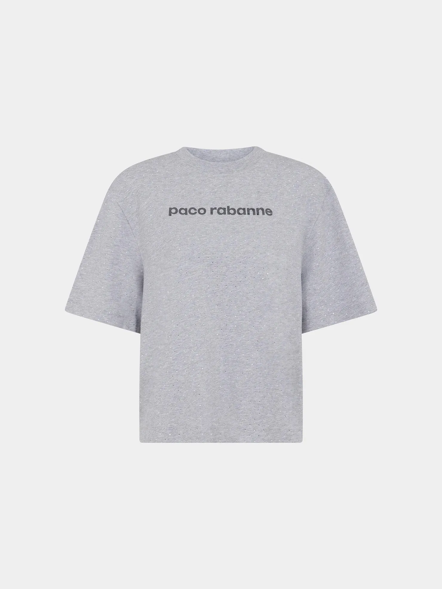 PACO RABANNE WOMEN CRYSTALS EMBELLISHED TSHIRT GREY