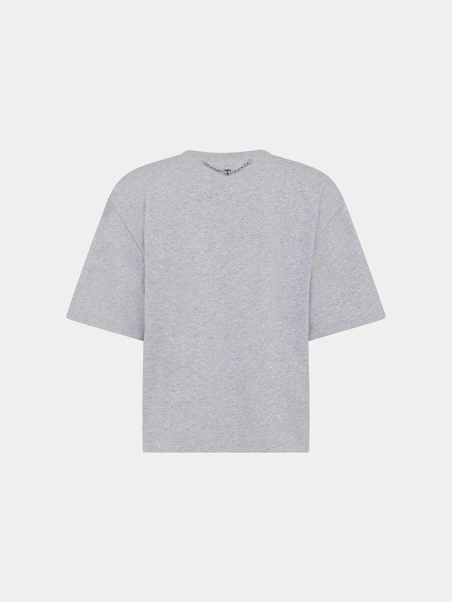 PACO RABANNE WOMEN CRYSTALS EMBELLISHED TSHIRT GREY