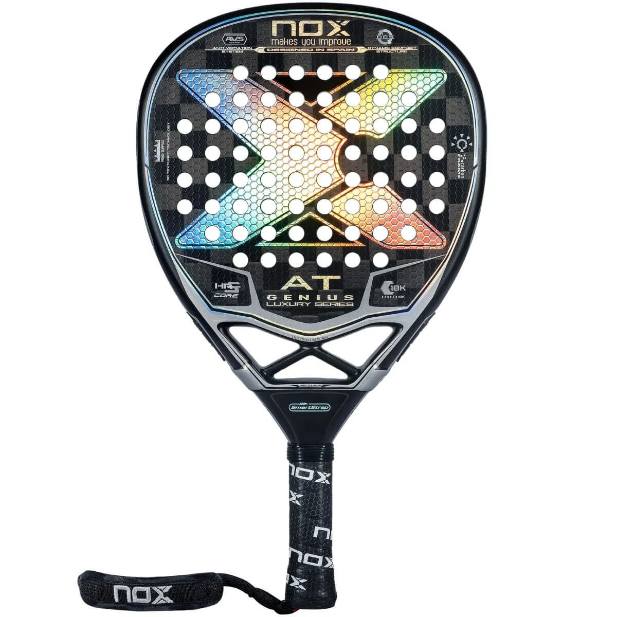 Pala Pádel Nox AT Luxury Genius Attack 18K Negra