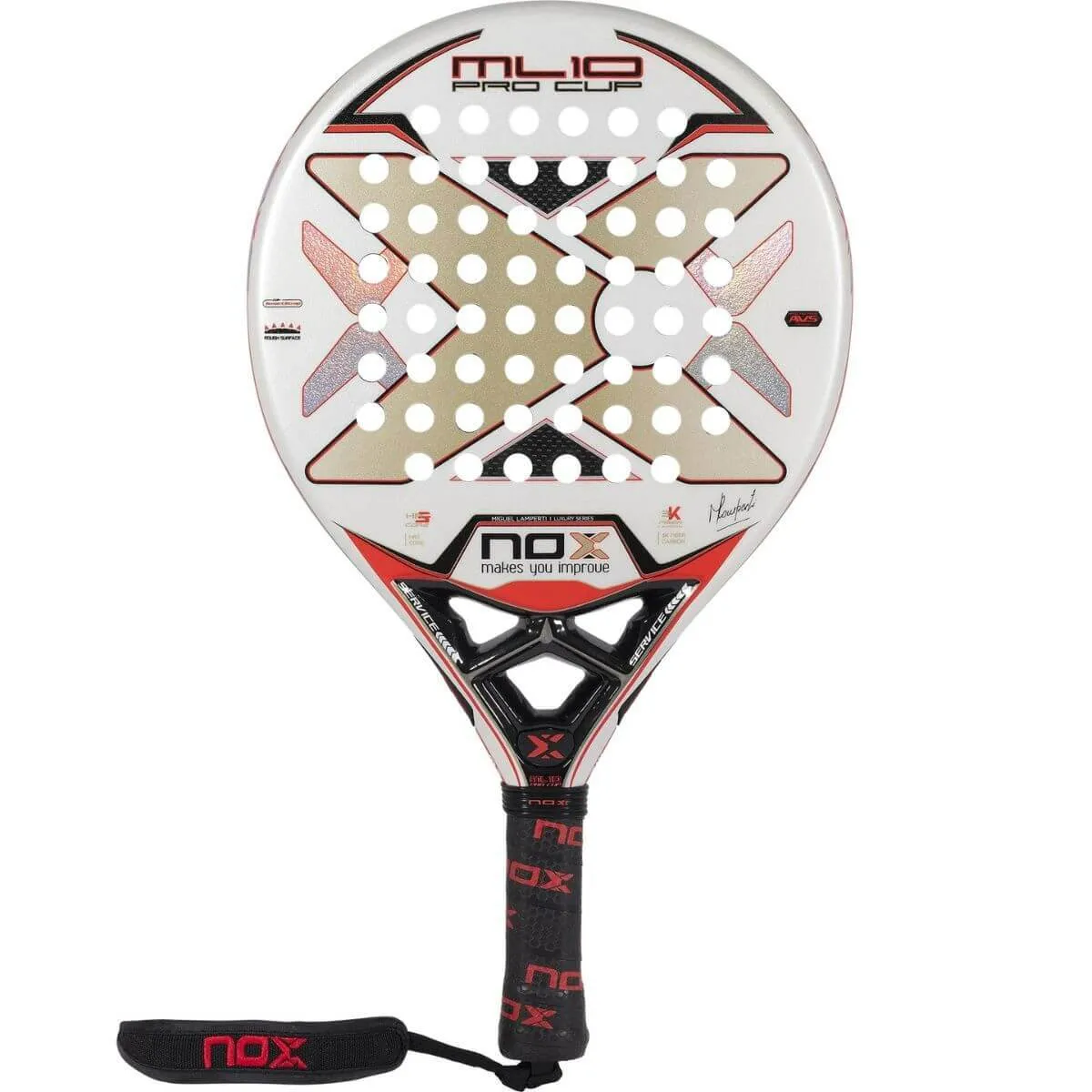 Pala Pádel Nox ML10 Pro Cup Luxury By Miguel Lamperi 2023 Blanca