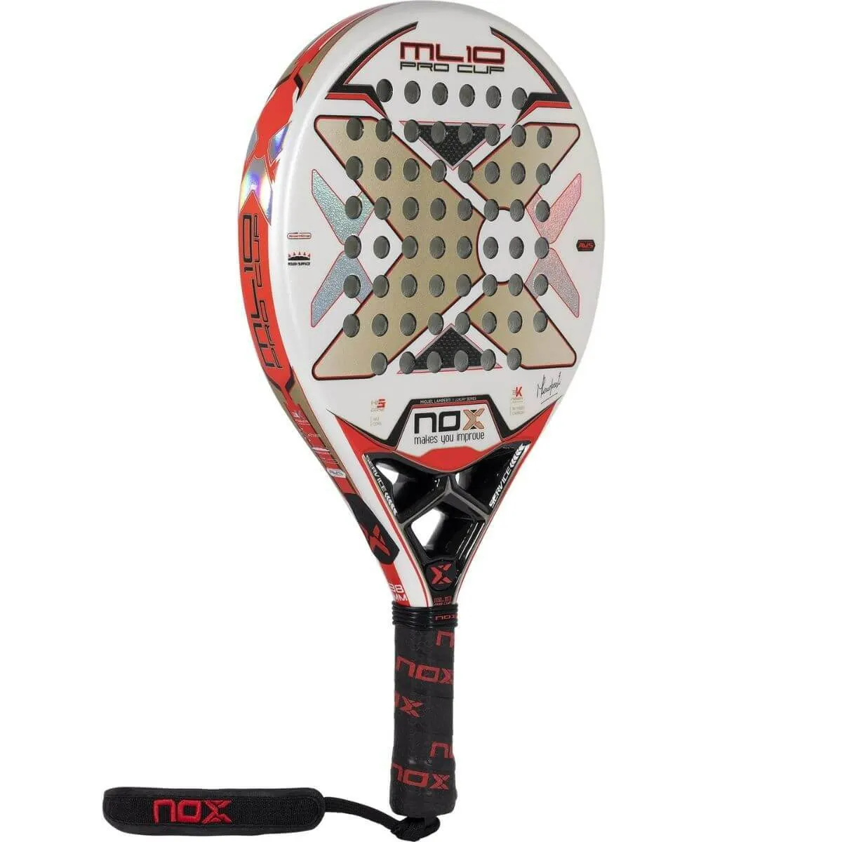 Pala Pádel Nox ML10 Pro Cup Luxury By Miguel Lamperi 2023 Blanca